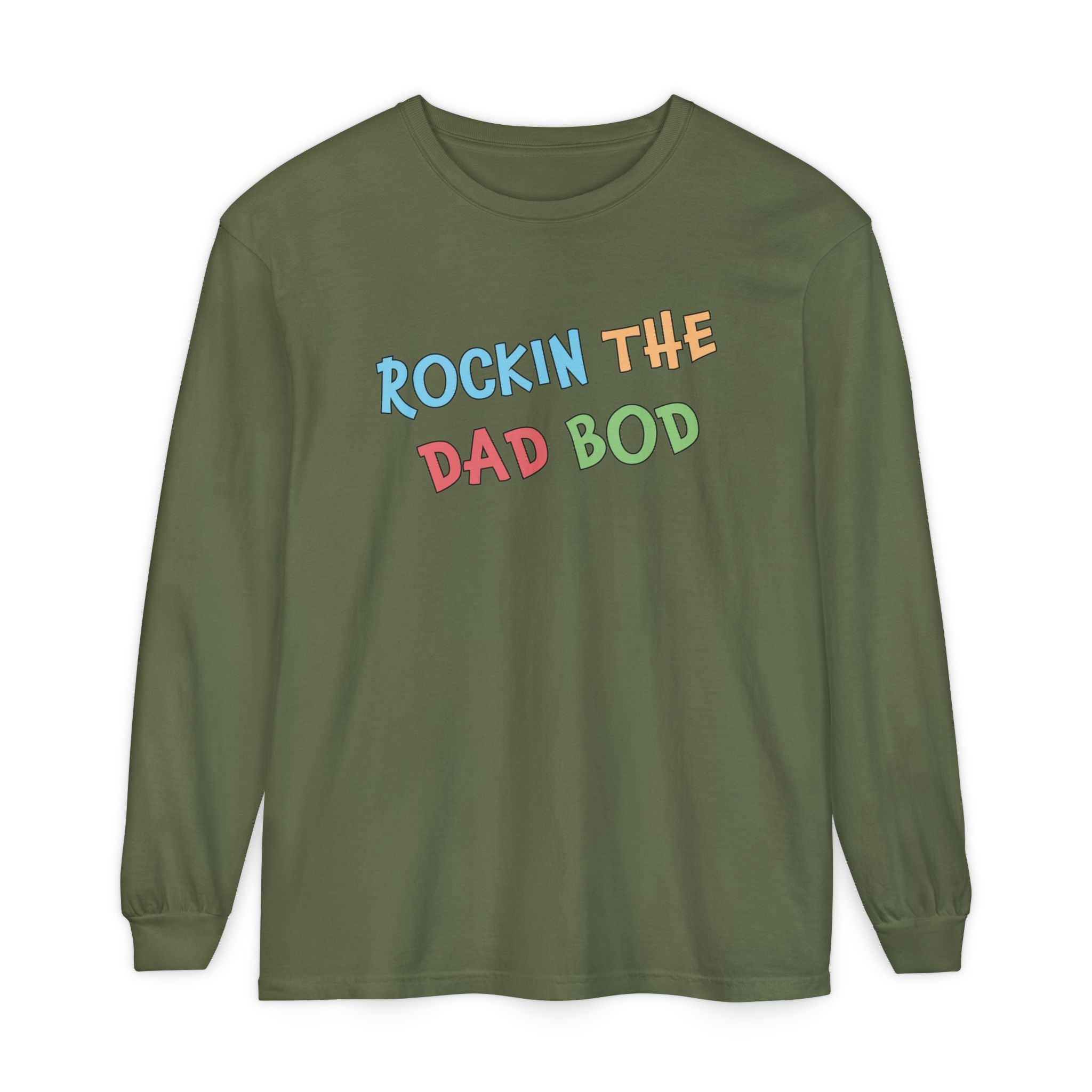 Dad Long Sleeve - Rockin The Dad Bod | Long - sleeve by atgodanddesigns