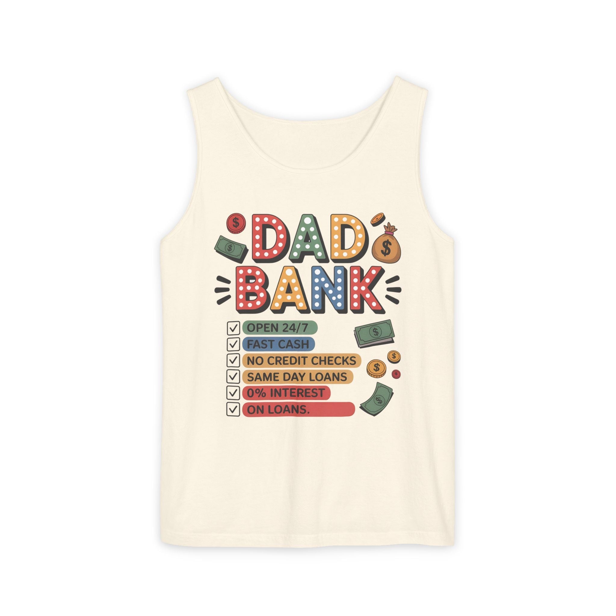 Dad Tank Top - " Dad Bank " | Tank Top by atgodanddesigns