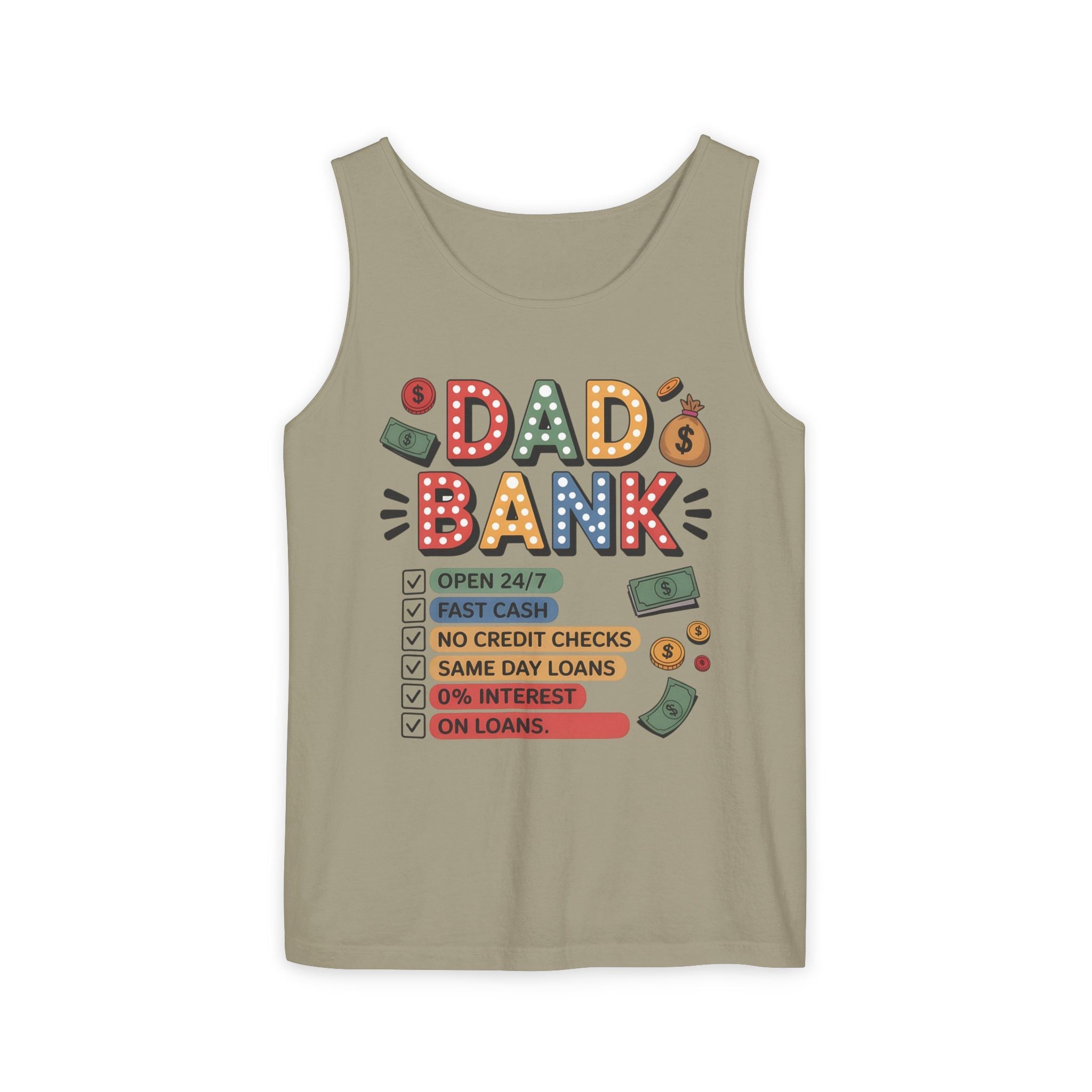 Dad Tank Top - " Dad Bank " | Tank Top by atgodanddesigns