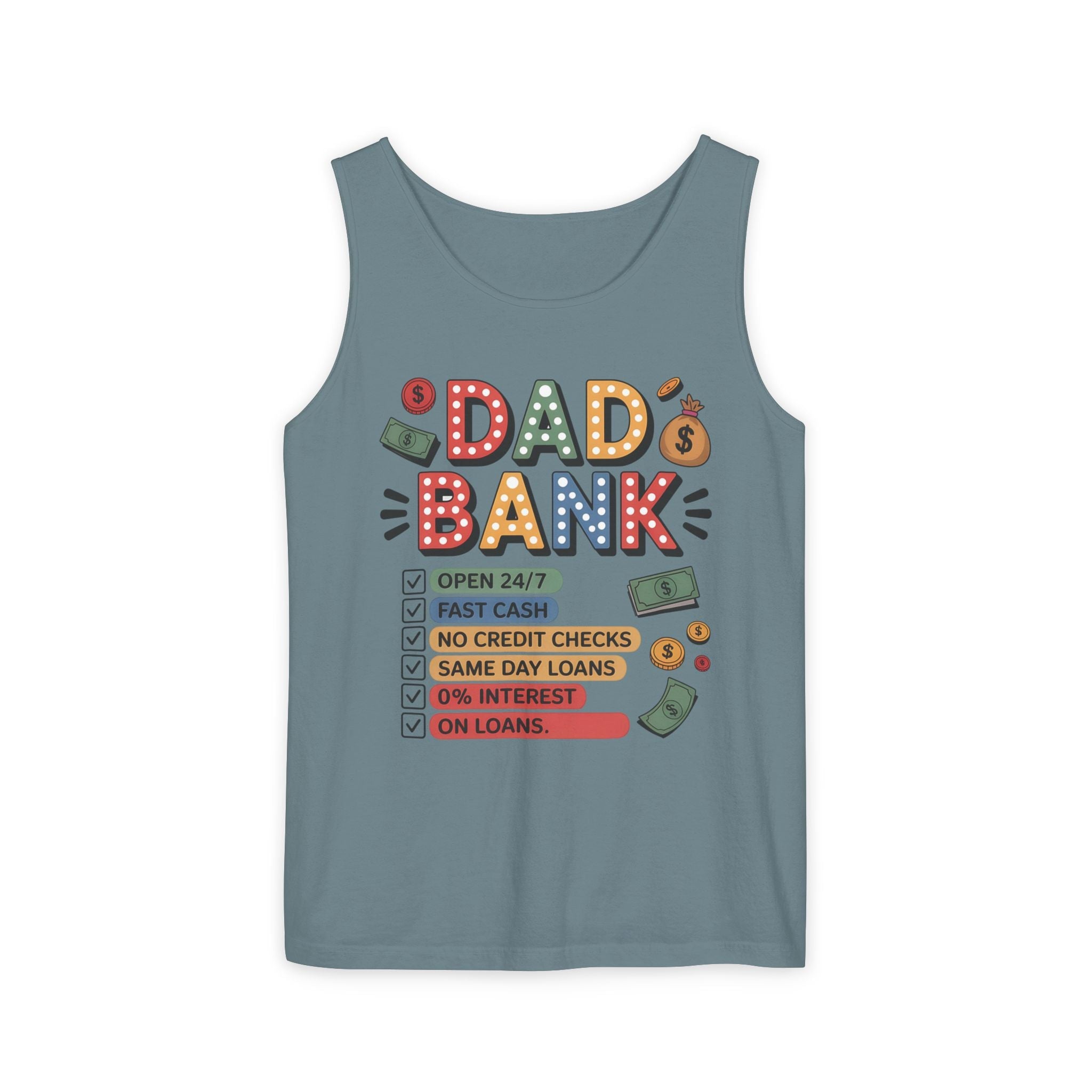 Dad Tank Top - " Dad Bank " | Tank Top by atgodanddesigns
