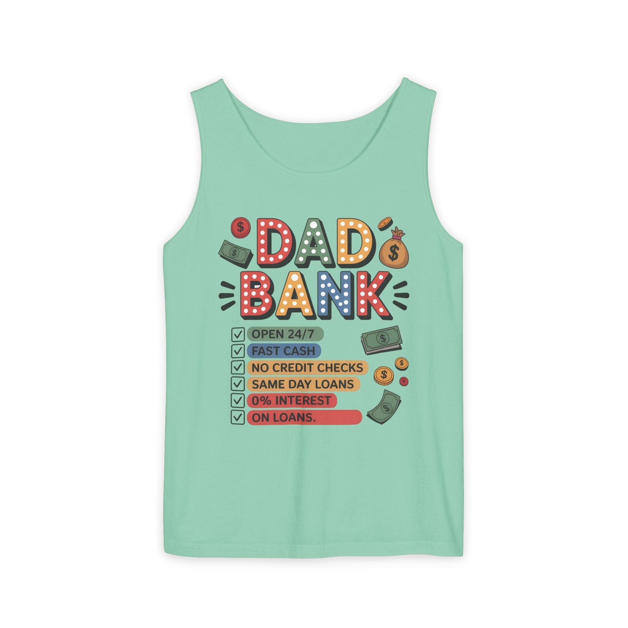 Dad Tank Top - " Dad Bank " | Tank Top by atgodanddesigns