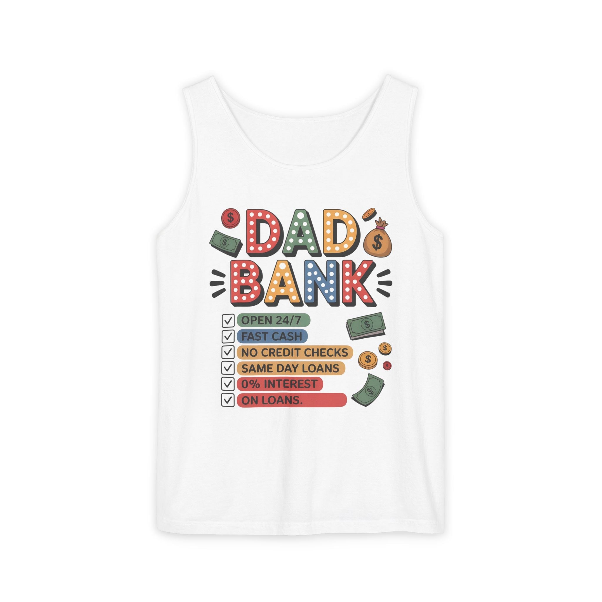 Dad Tank Top - " Dad Bank " | Tank Top by atgodanddesigns