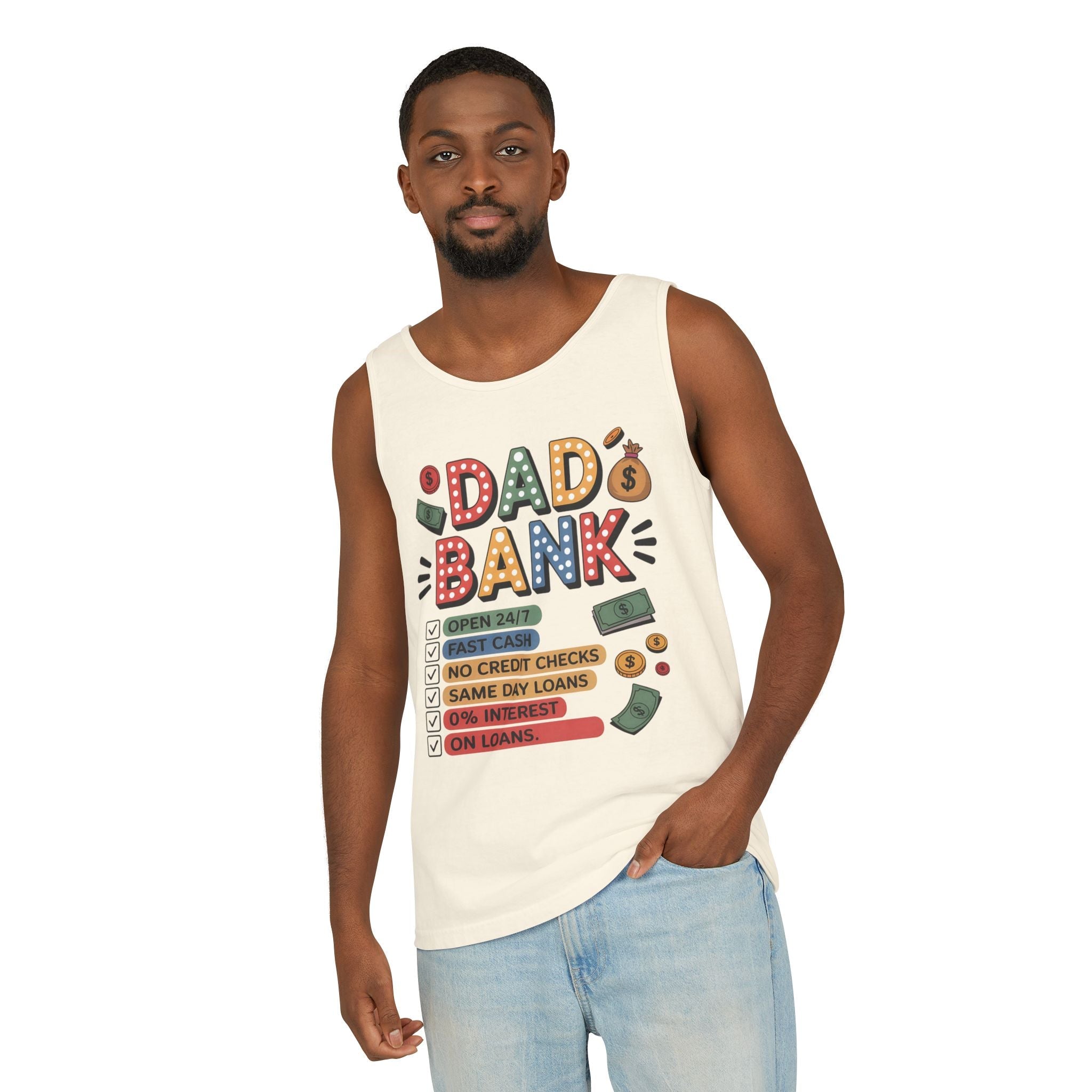 Dad Tank Top - " Dad Bank " | Tank Top by atgodanddesigns