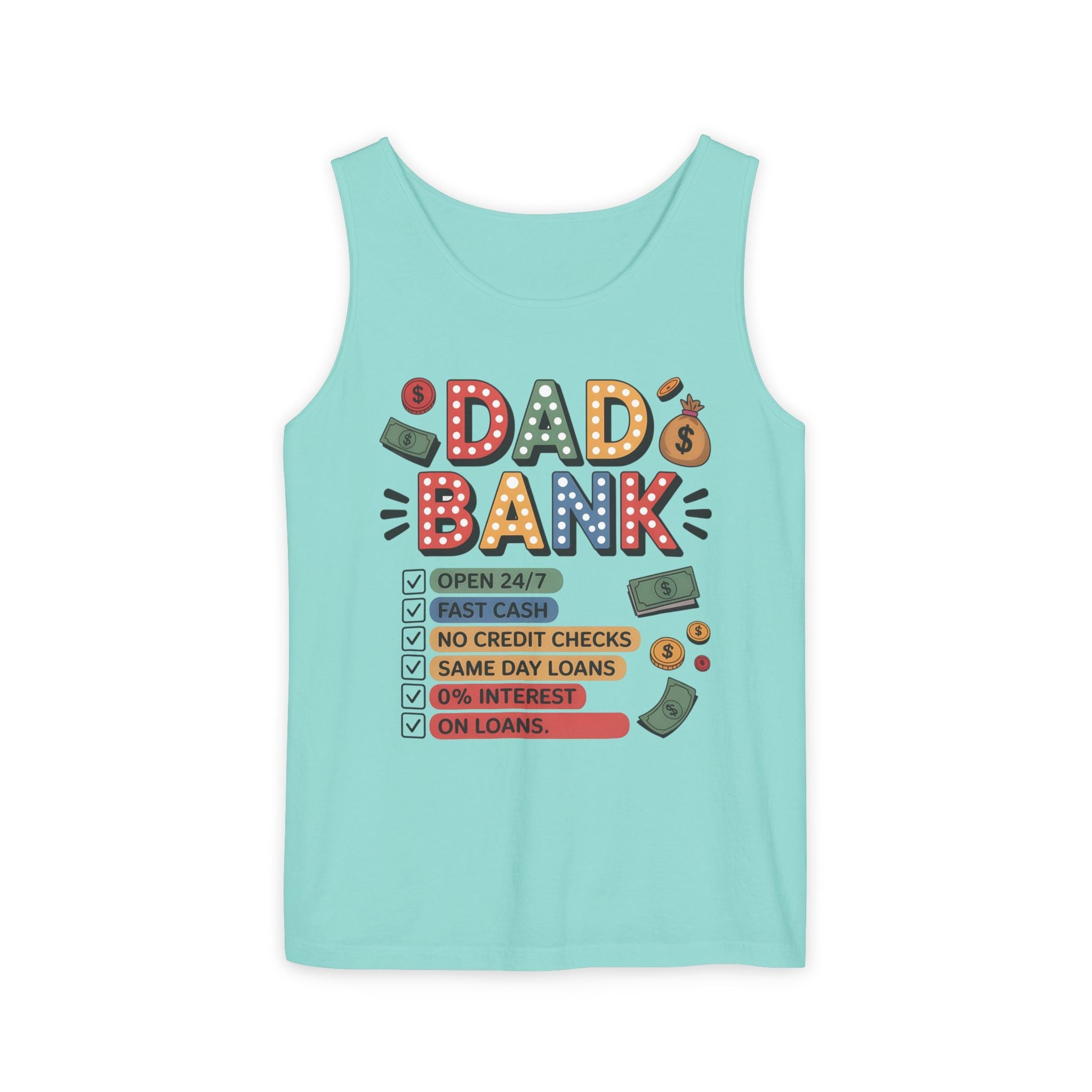Dad Tank Top - " Dad Bank " | Tank Top by atgodanddesigns