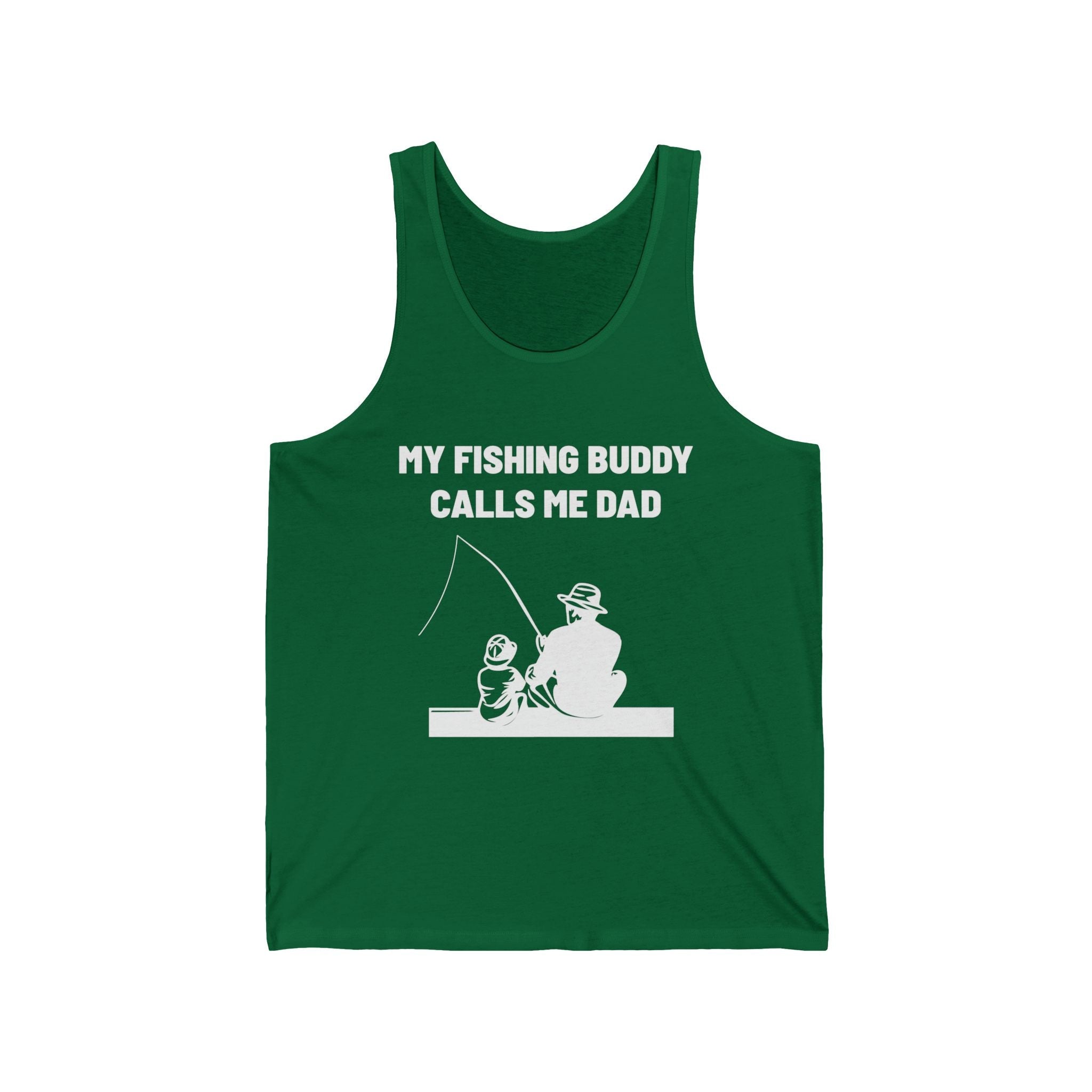 Dad Tank Top - My Fishing Buddy Calls Me Dad | Tank Top by atgodanddesigns