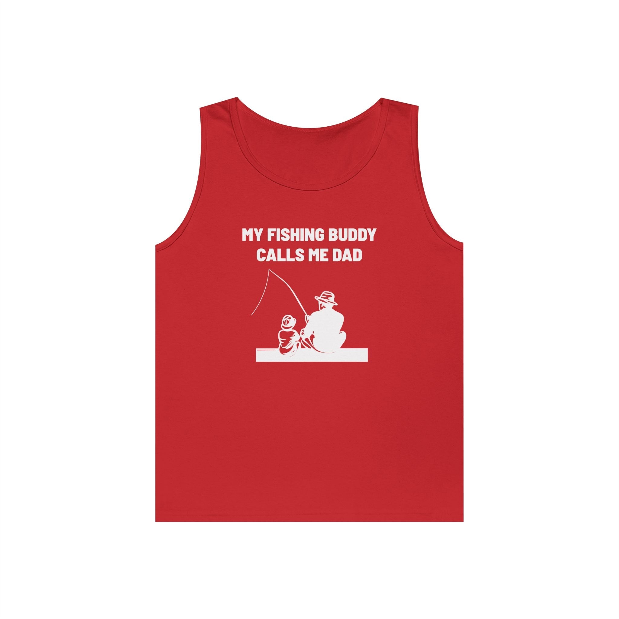 Dad Tank Top - My Fishing Buddy Calls Me Dad | Tank Top by atgodanddesigns