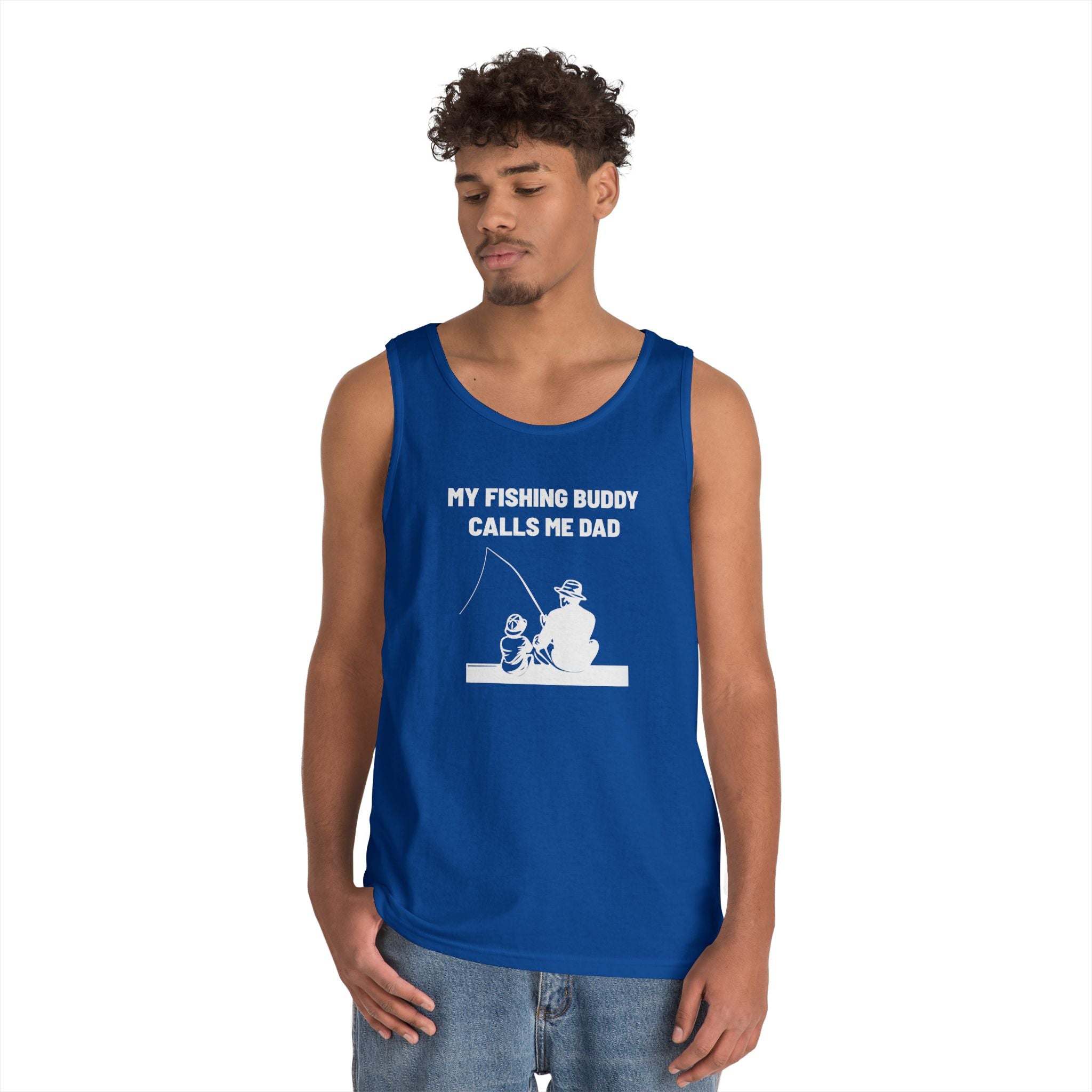 Dad Tank Top - My Fishing Buddy Calls Me Dad | Tank Top by atgodanddesigns