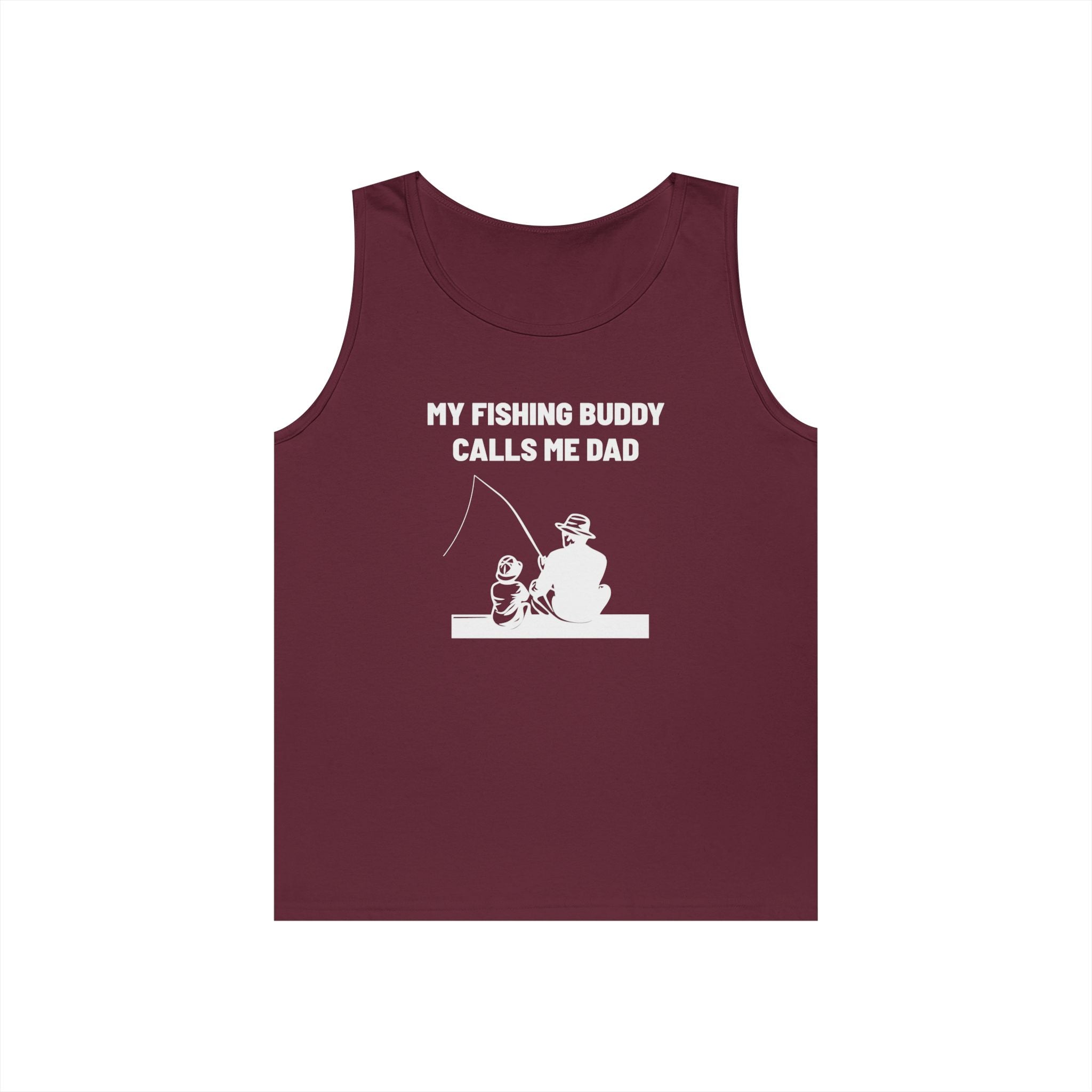 Dad Tank Top - My Fishing Buddy Calls Me Dad | Tank Top by atgodanddesigns