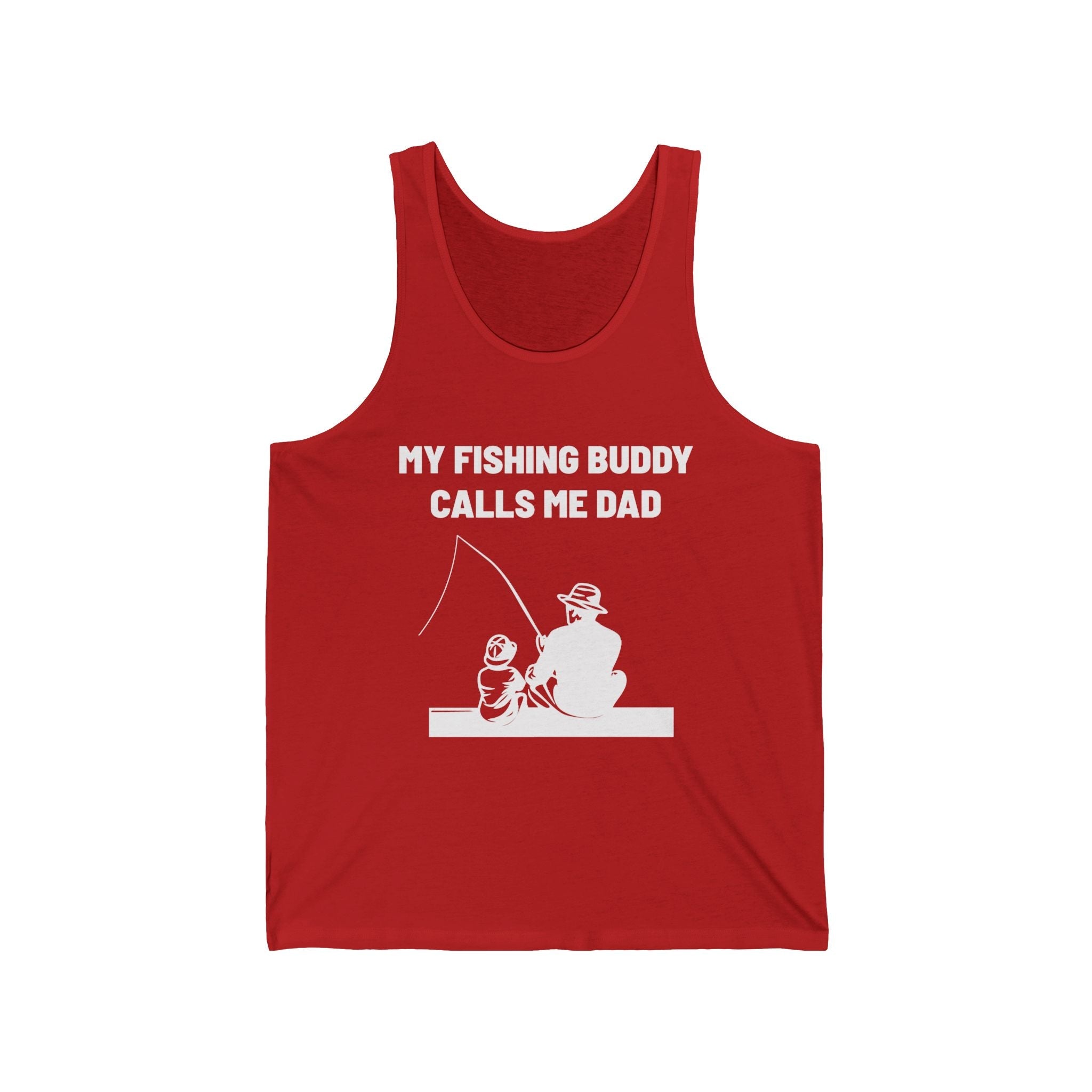 Dad Tank Top - My Fishing Buddy Calls Me Dad | Tank Top by atgodanddesigns