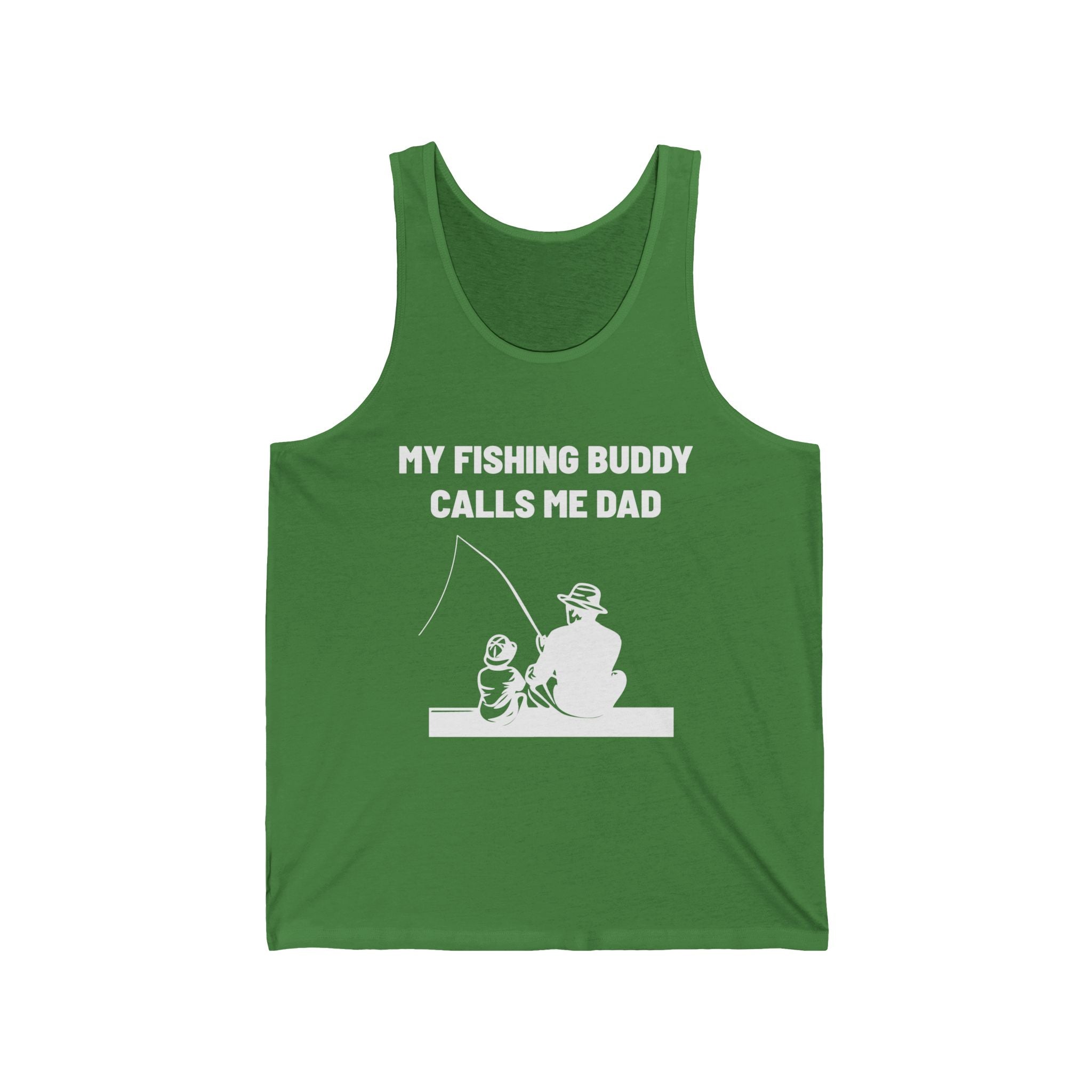 Dad Tank Top - My Fishing Buddy Calls Me Dad | Tank Top by atgodanddesigns