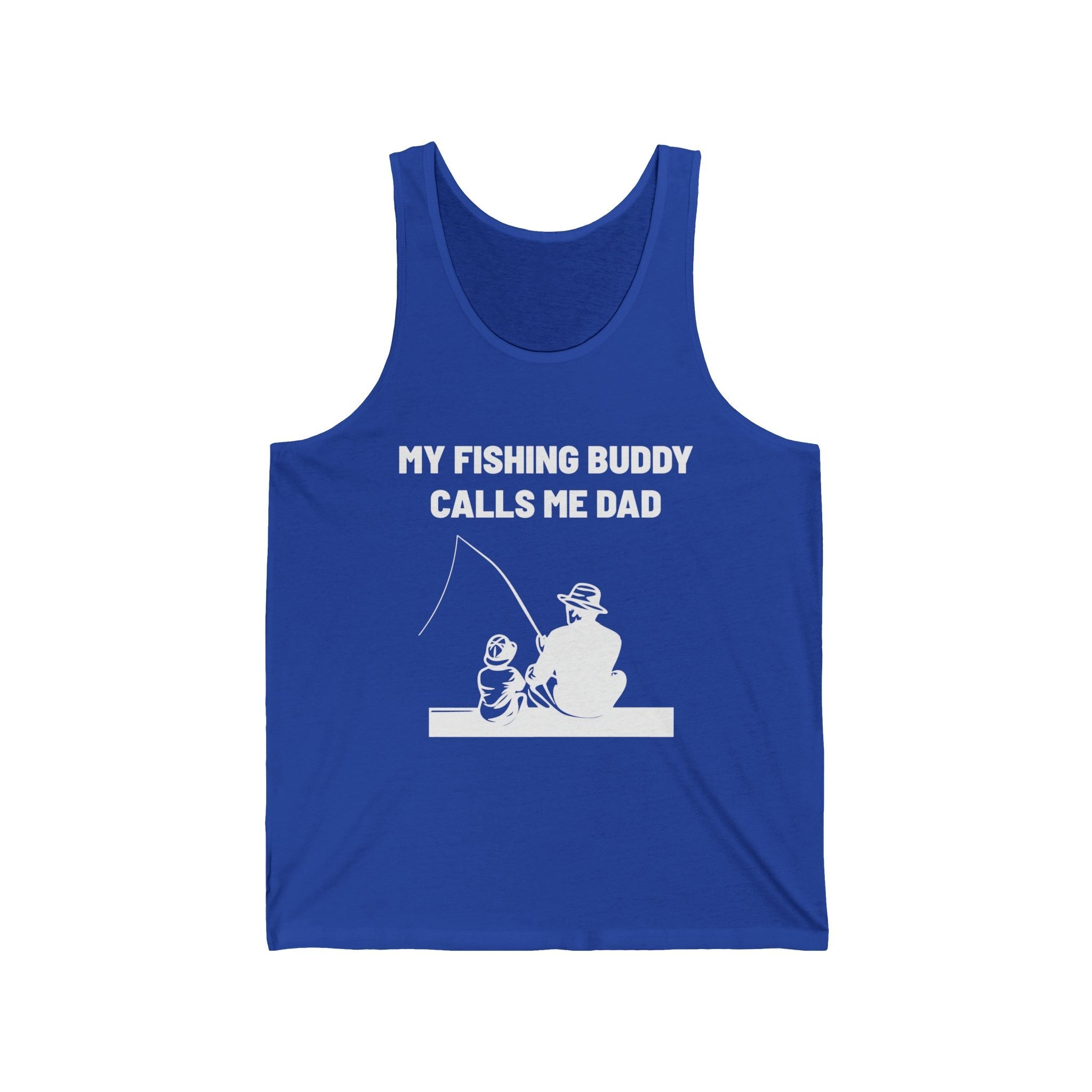 Dad Tank Top - My Fishing Buddy Calls Me Dad | Tank Top by atgodanddesigns