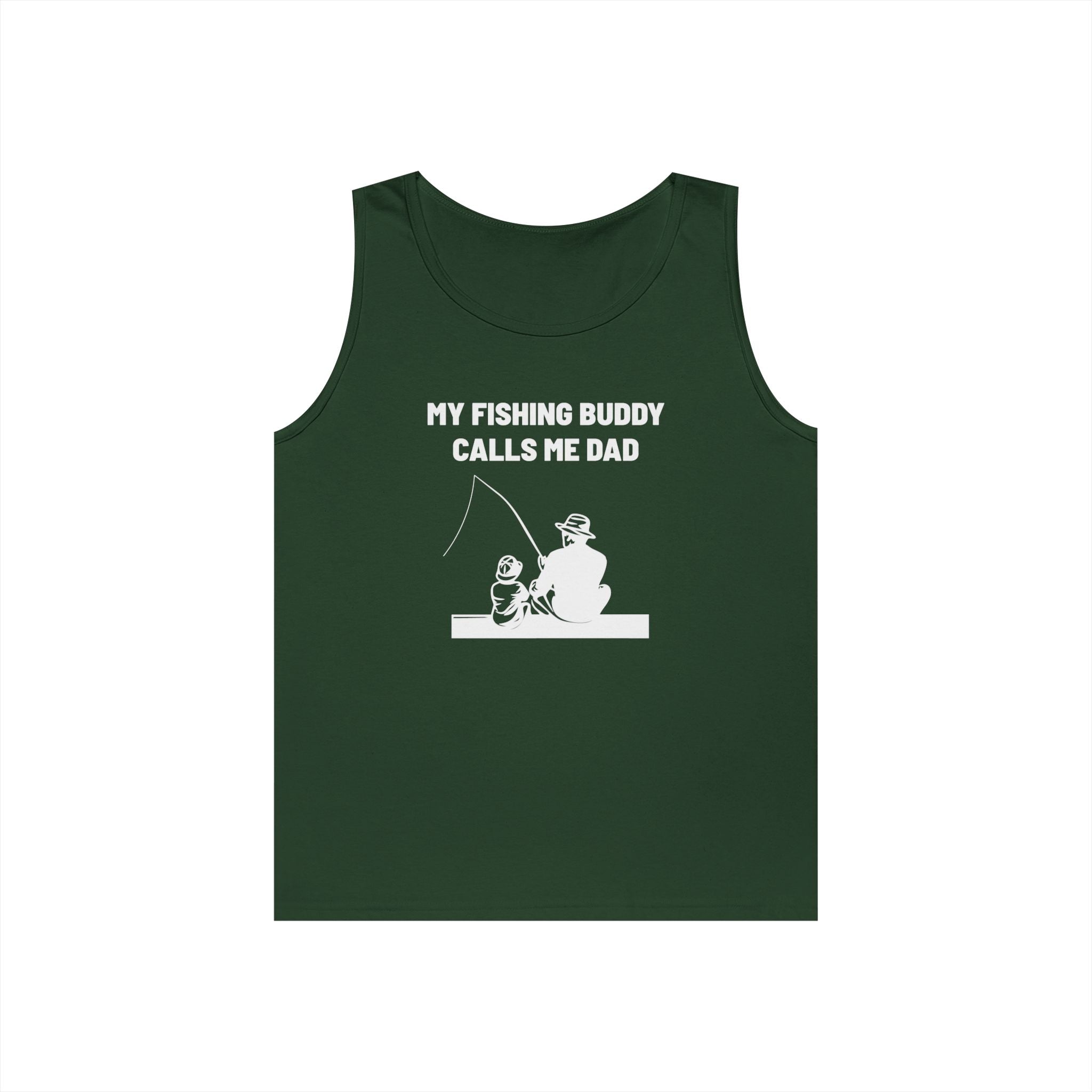Dad Tank Top - My Fishing Buddy Calls Me Dad | Tank Top by atgodanddesigns