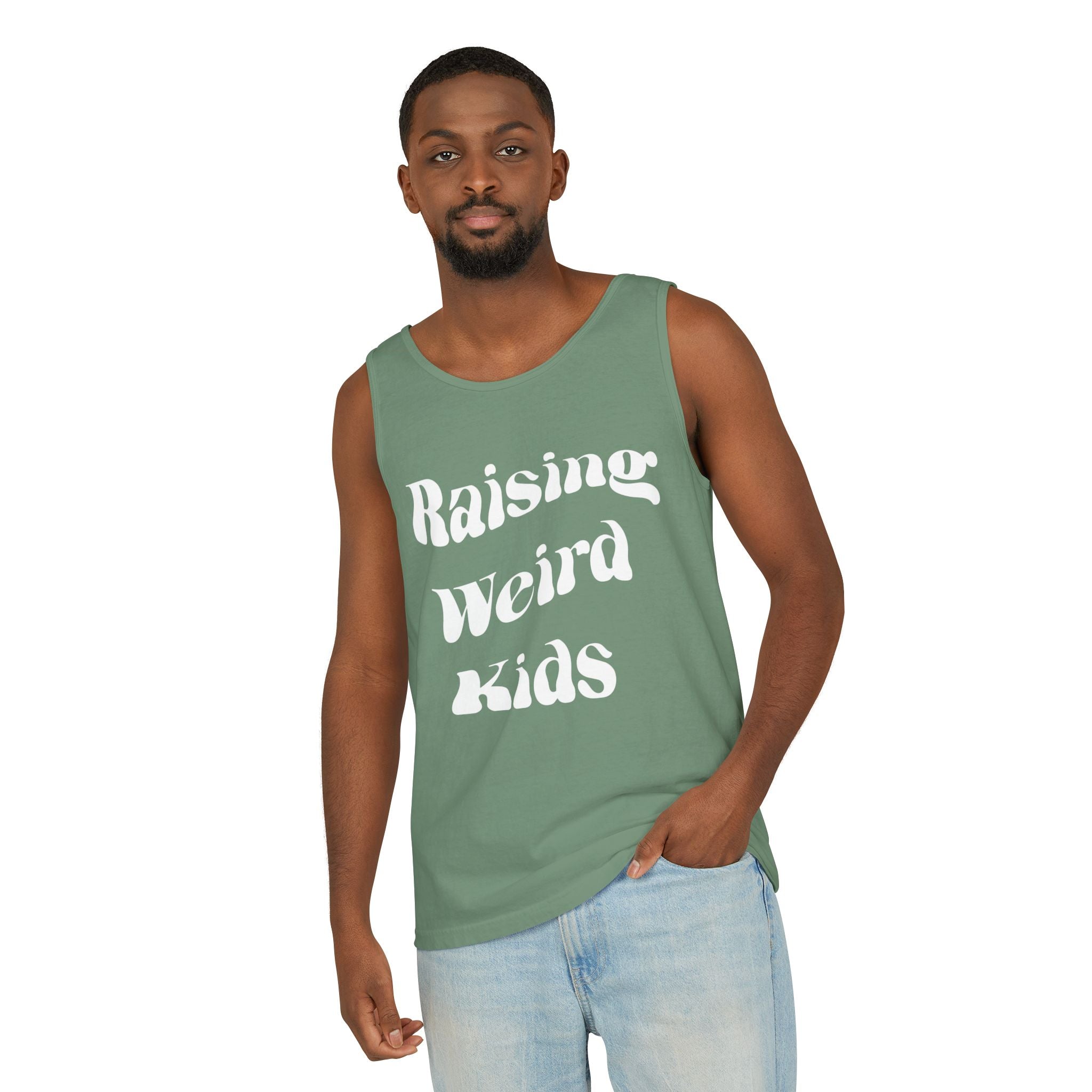 Dad Tank Top - Raising Weird Kids | Tank Top by atgodanddesigns