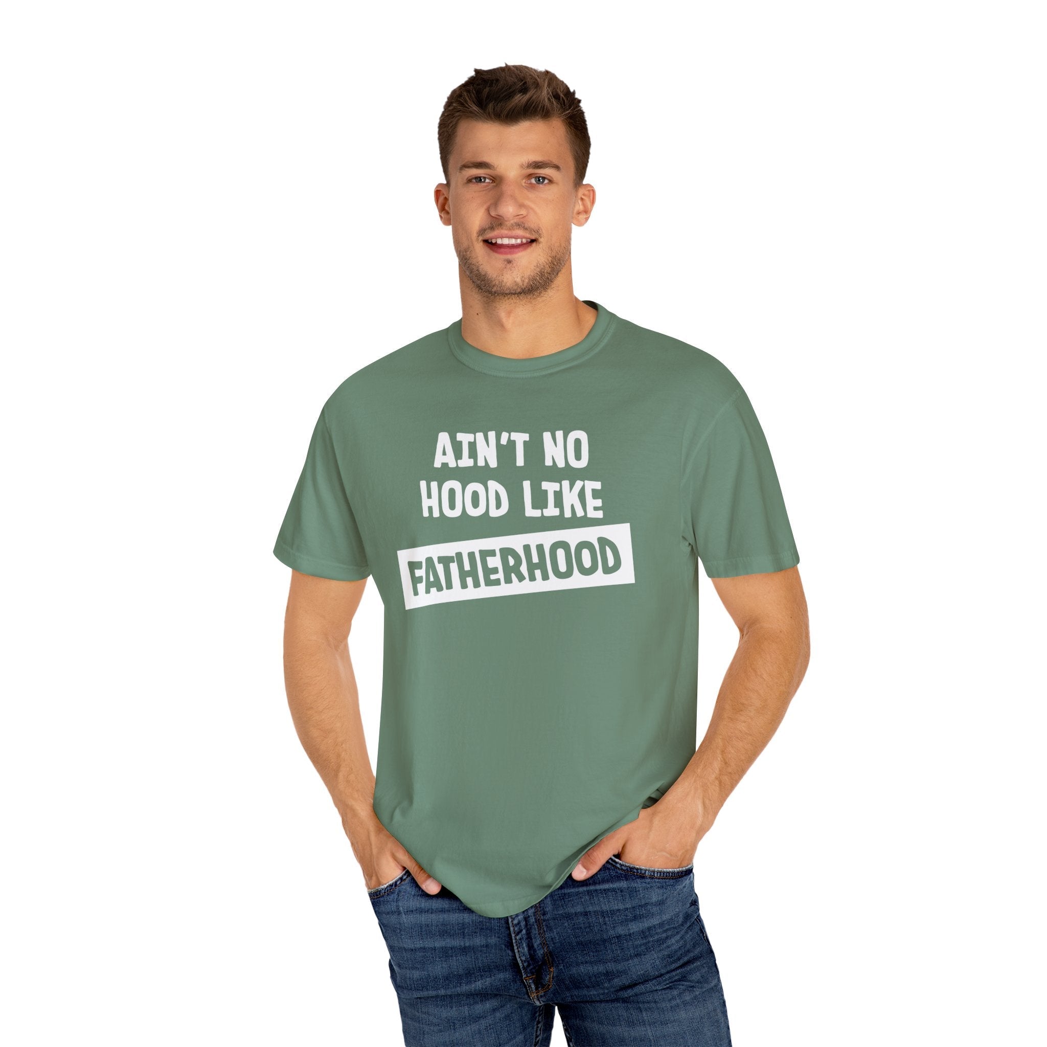 Dad's Graphic T-shirts - Aint No Hood Like FatherHood | T-Shirt by atgodanddesigns