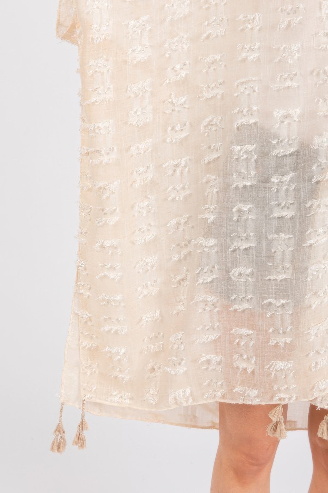 Distressed Pattern Tassel Kimono | by atgodanddesigns