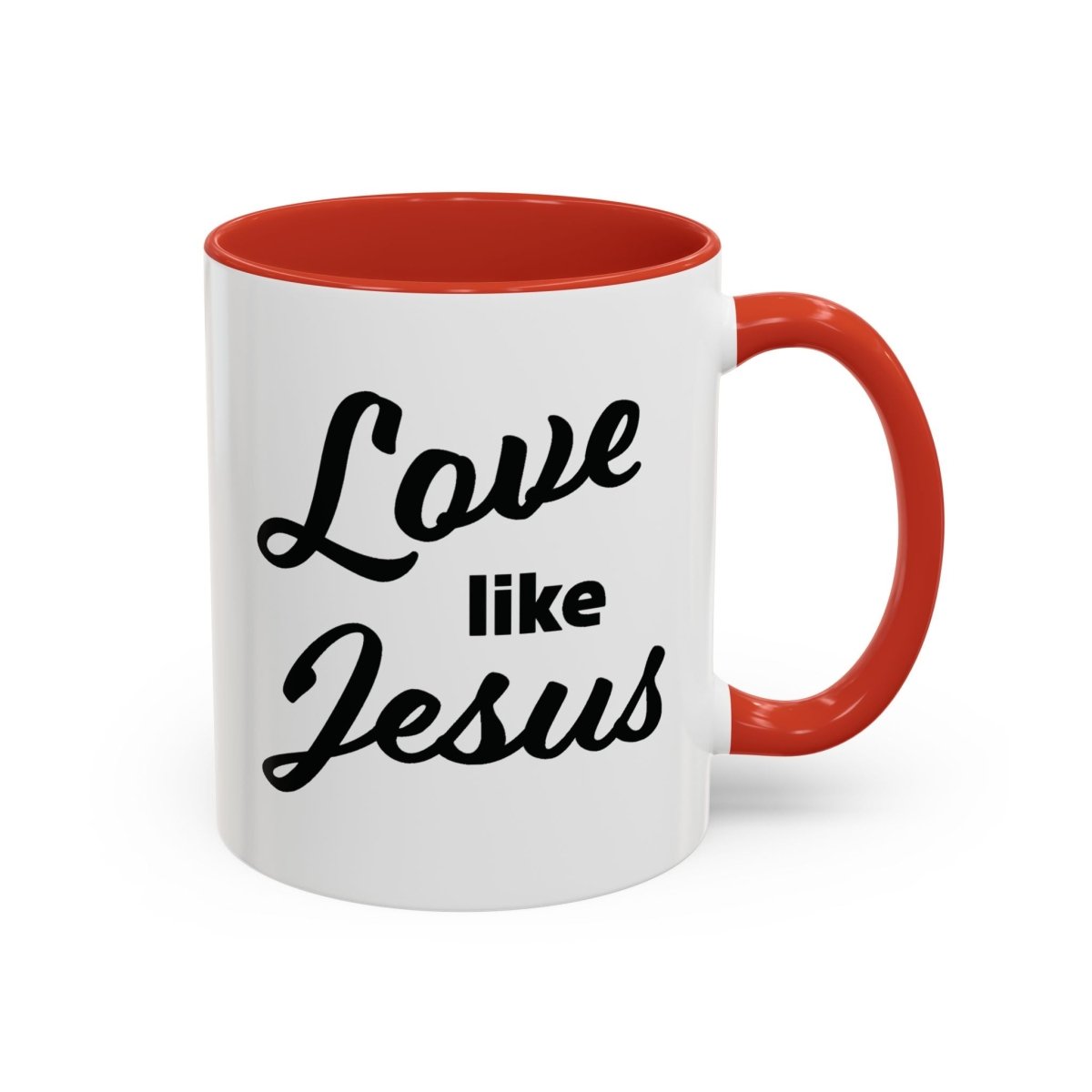 Faith Based Accent Coffee Mug (11oz, 15oz) - Love Like Jesus | Mug by atgodanddesigns