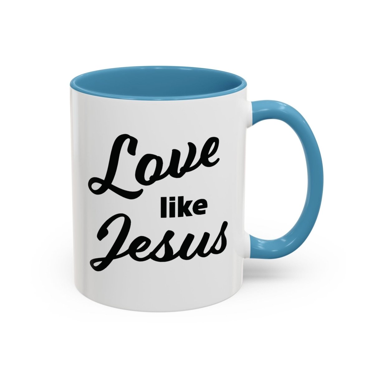 Faith Based Accent Coffee Mug (11oz, 15oz) - Love Like Jesus | Mug by atgodanddesigns