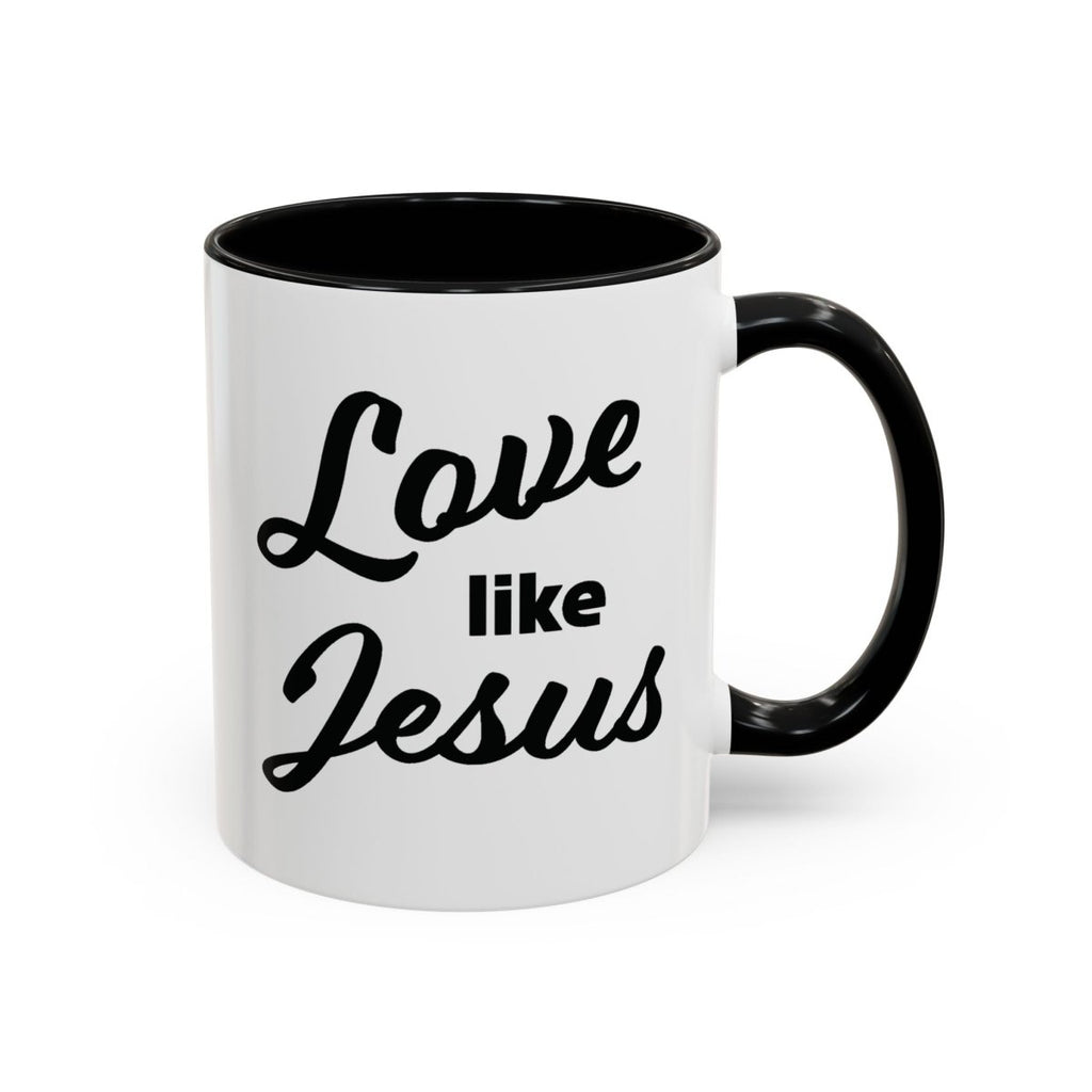 Faith Based Accent Coffee Mug (11oz, 15oz) - Love Like Jesus | Mug by atgodanddesigns