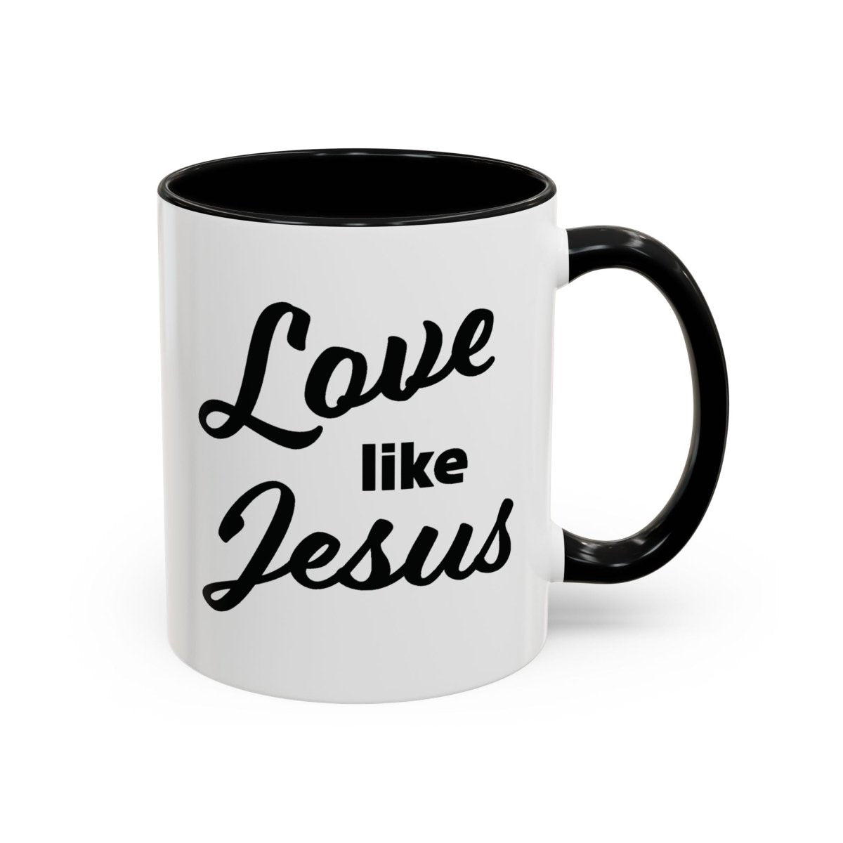 Faith Based Accent Coffee Mug (11oz, 15oz) - Love Like Jesus | Mug by atgodanddesigns