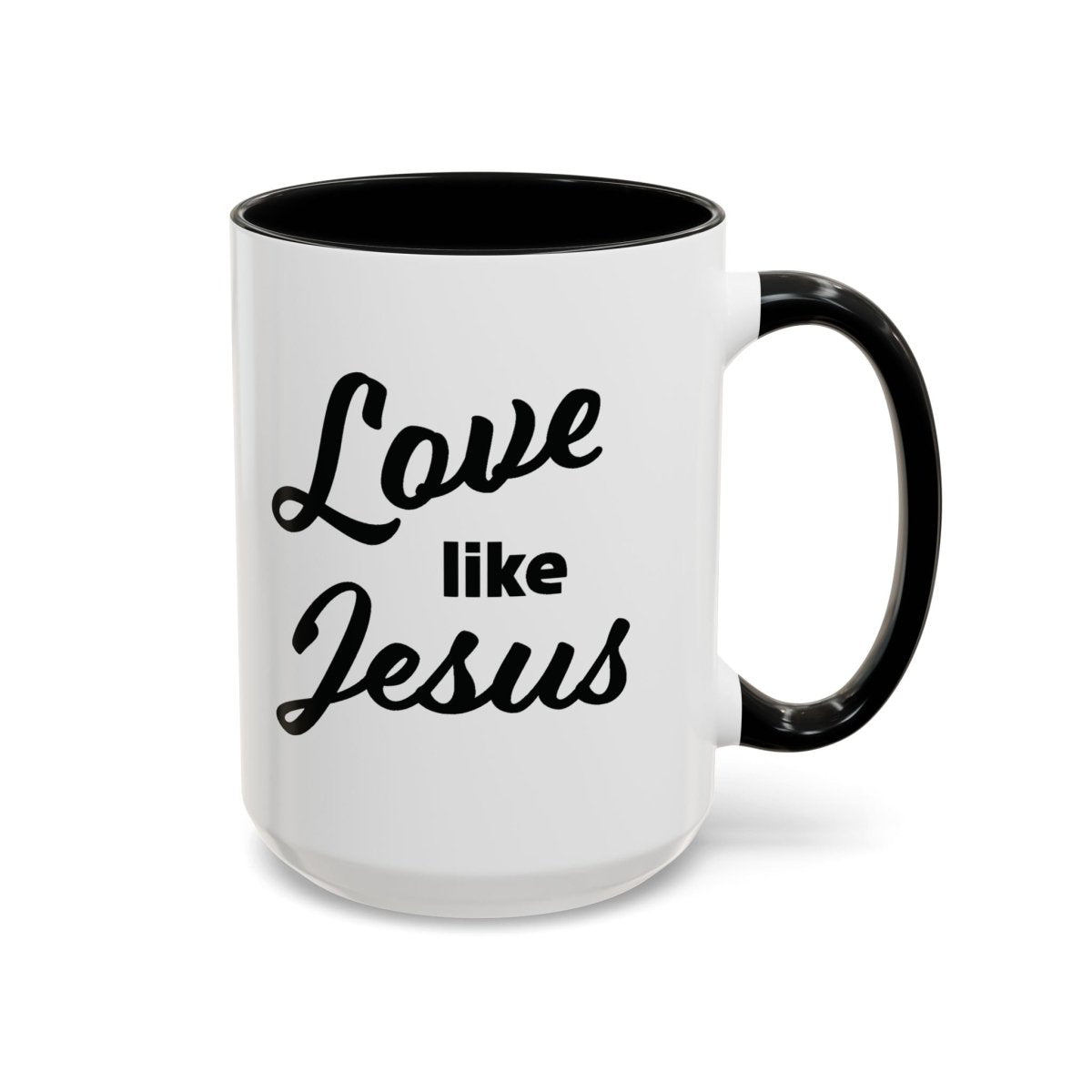 Faith Based Accent Coffee Mug (11oz, 15oz) - Love Like Jesus | Mug by atgodanddesigns