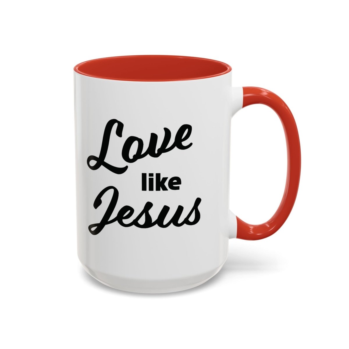 Faith Based Accent Coffee Mug (11oz, 15oz) - Love Like Jesus | Mug by atgodanddesigns