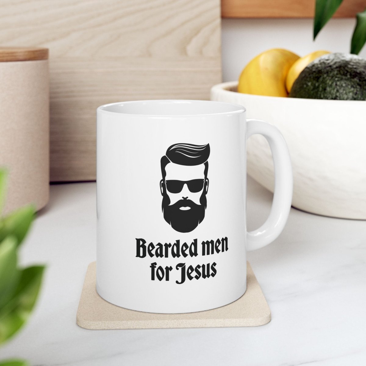 Faith Based Ceramic Mug (11oz, 15oz) - Bearded Men for Jesus | Mug by atgodanddesigns