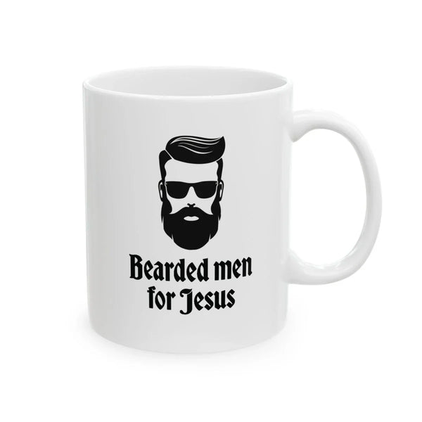 Faith Based Ceramic Mug (11oz, 15oz) - Bearded Men for Jesus | Mug by atgodanddesigns