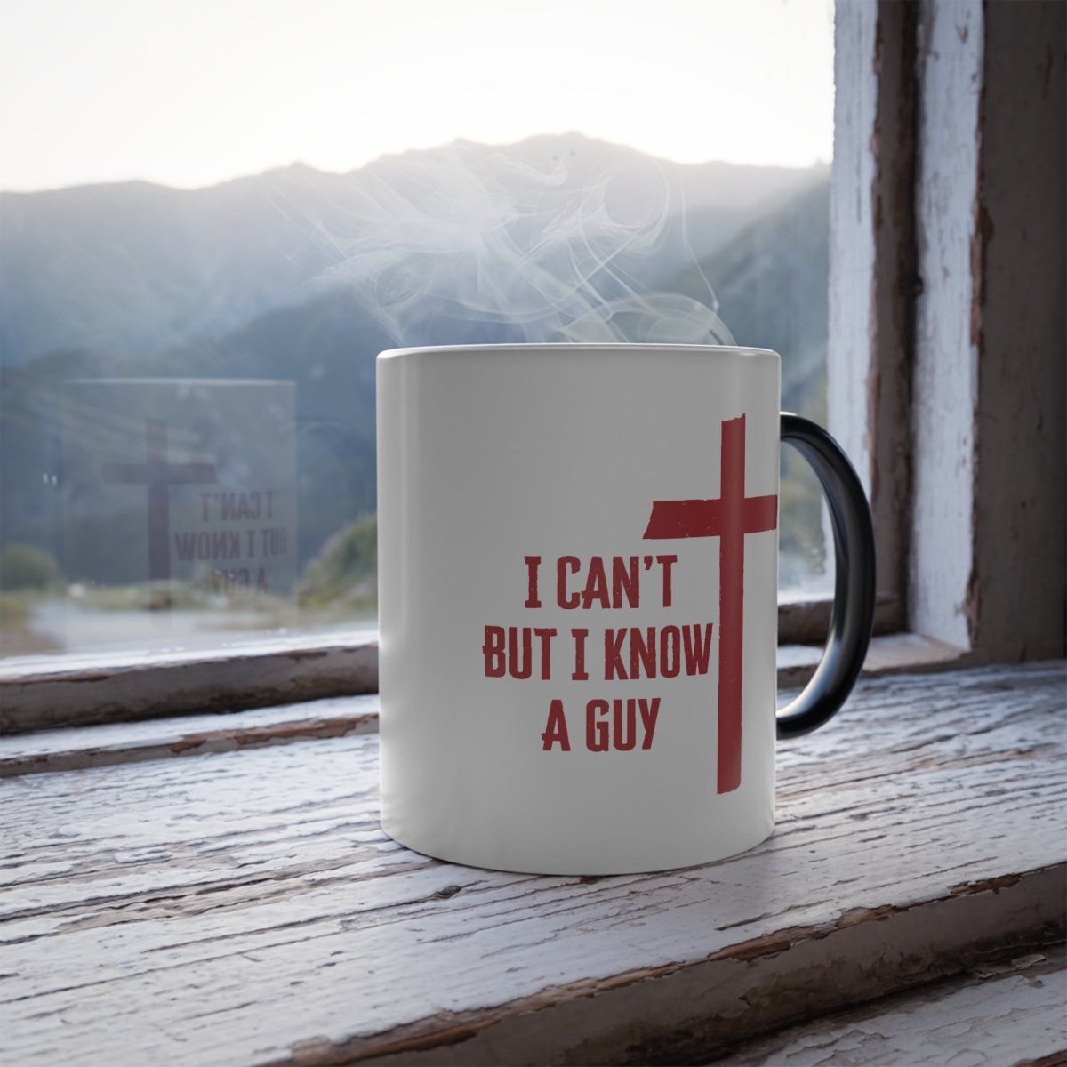 Faith Based Color Morphing Mug 11oz - I Can't But I Know A Guy | Mug by atgodanddesigns