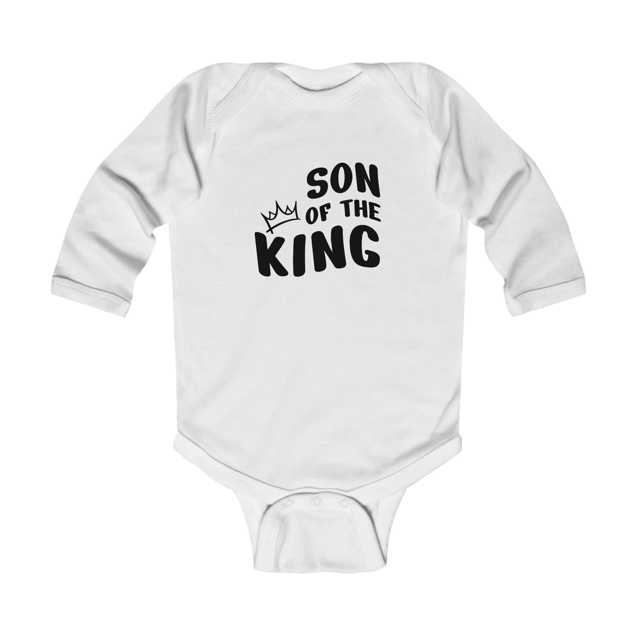 Faith Based Infant Boys Long Sleeve Onesie - Son Of The King | Kids clothes by atgodanddesigns