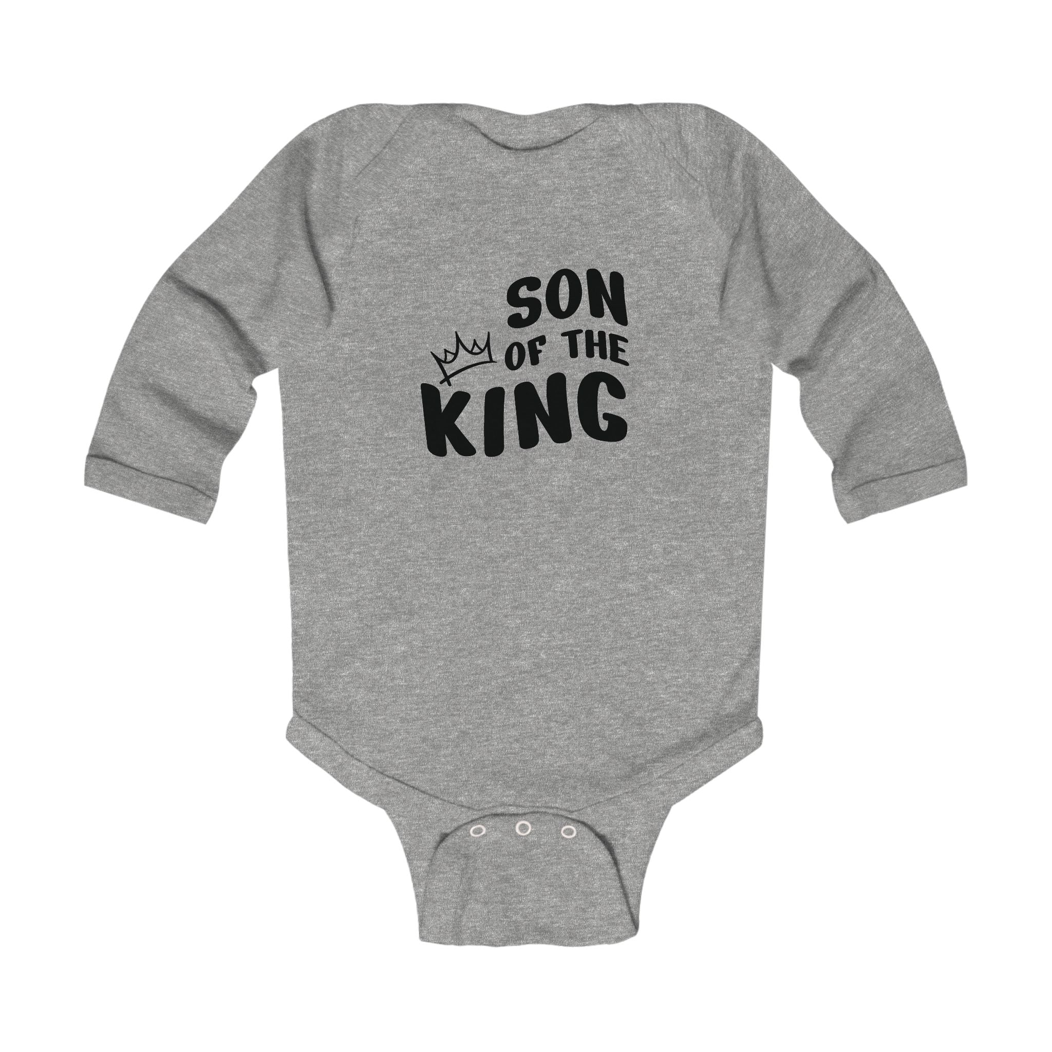 Faith Based Infant Boys Long Sleeve Onesie - Son Of The King | Kids clothes by atgodanddesigns