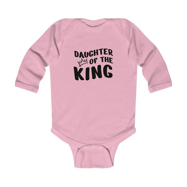 Faith Based Infant Girls Long Sleeve Onesie - Daughter Of The King | Kids clothes by atgodanddesigns
