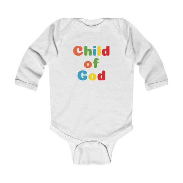 Faith Based Infant Long Sleeve Onesie - Child Of God | Kids clothes by atgodanddesigns