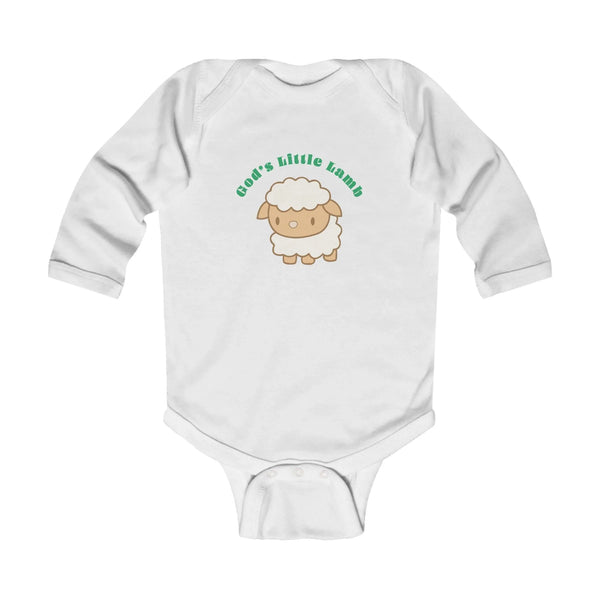 Faith Based Infant Long Sleeve Onesie - God's Little Lamb | Kids clothes by atgodanddesigns