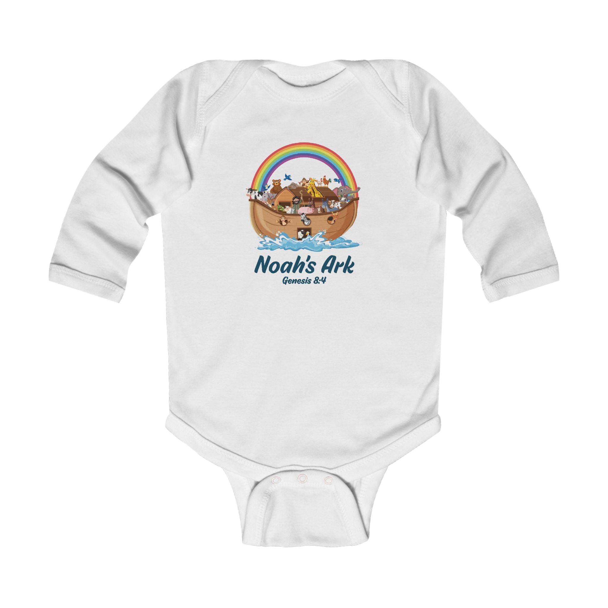 Faith Based Infant Long Sleeve Onesie - Noah's Ark | Kids clothes by atgodanddesigns