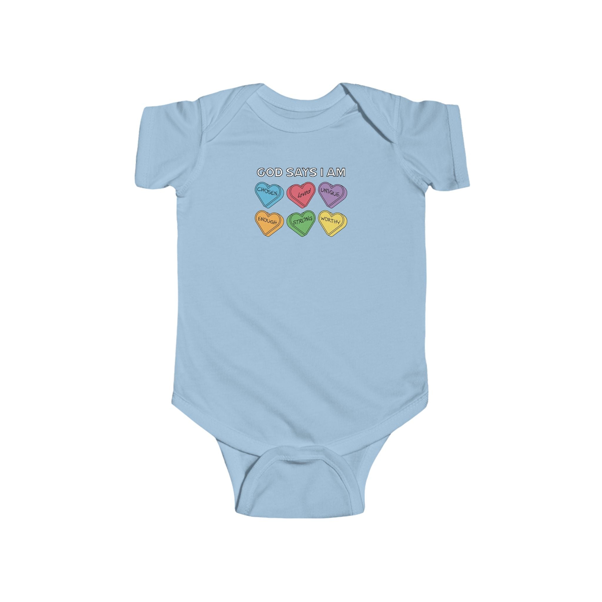 Faith Based Infant Onesie - God Says I Am | Kids clothes by atgodanddesigns