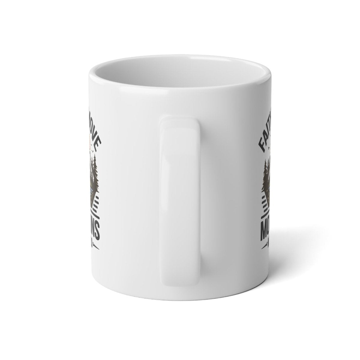 Faith Based Jumbo Mug 20oz - Faith Can Move Mountains | Mug by atgodanddesigns