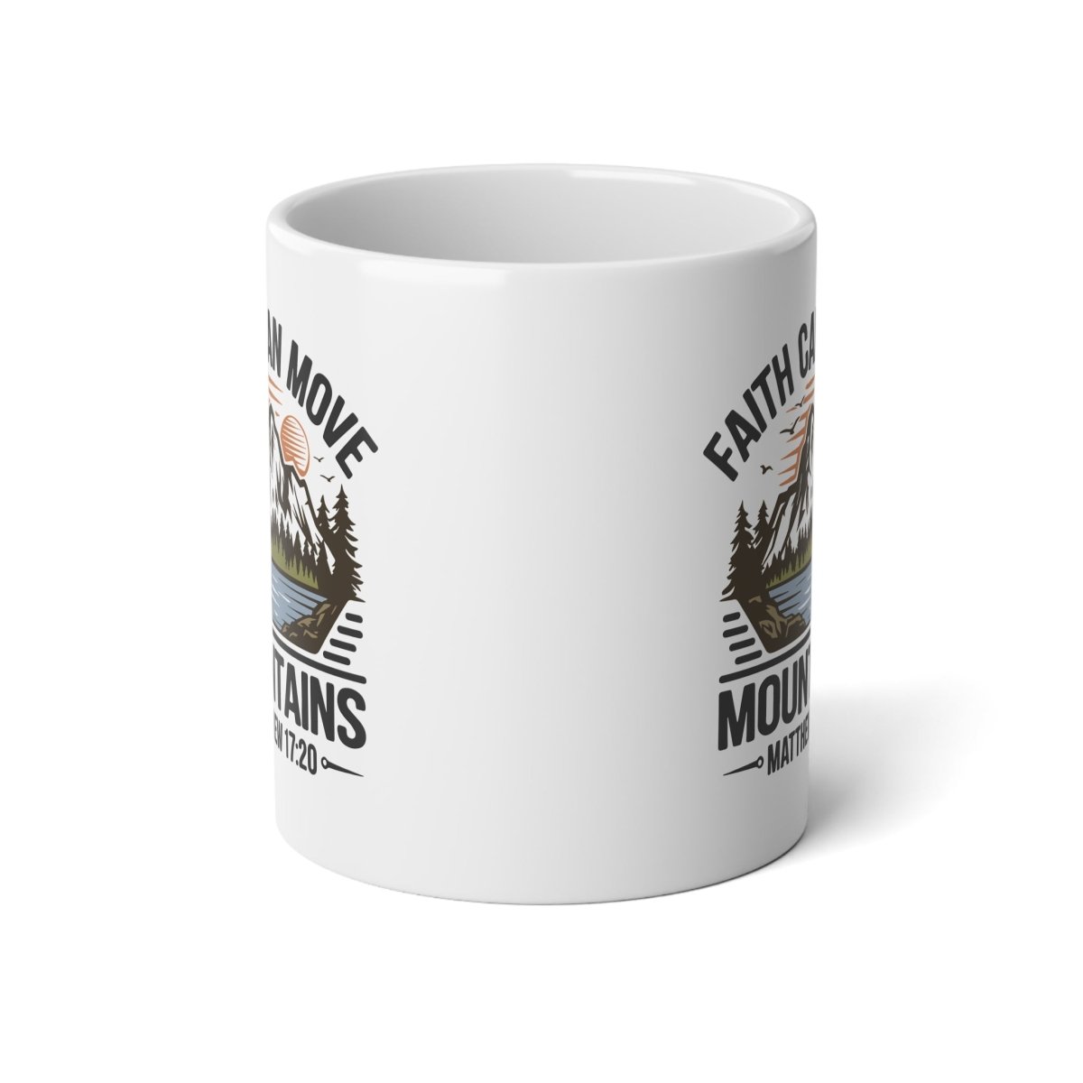 Faith Based Jumbo Mug 20oz - Faith Can Move Mountains | Mug by atgodanddesigns