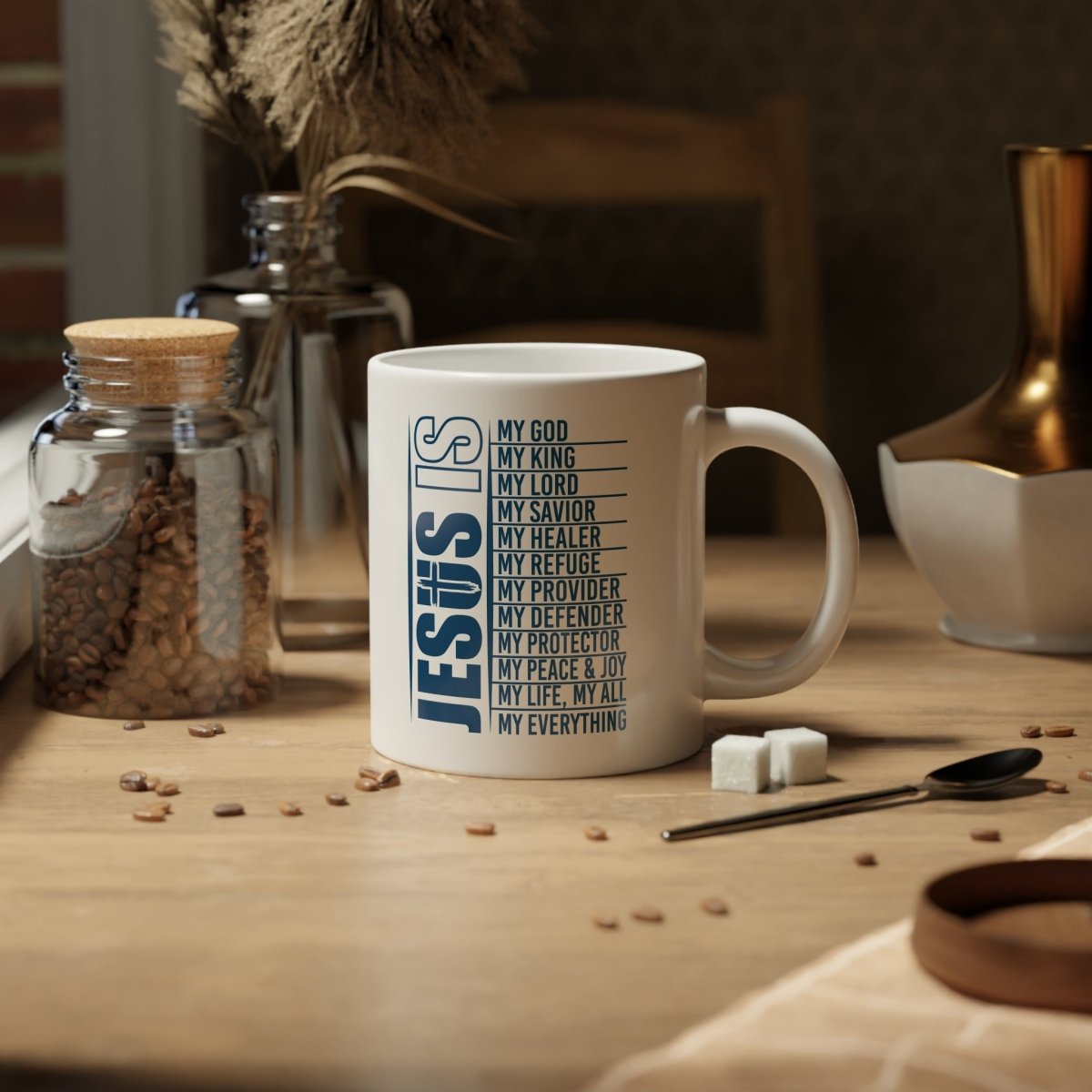 Faith Based Jumbo Mug, 20oz - Jesus Is | Mug by atgodanddesigns