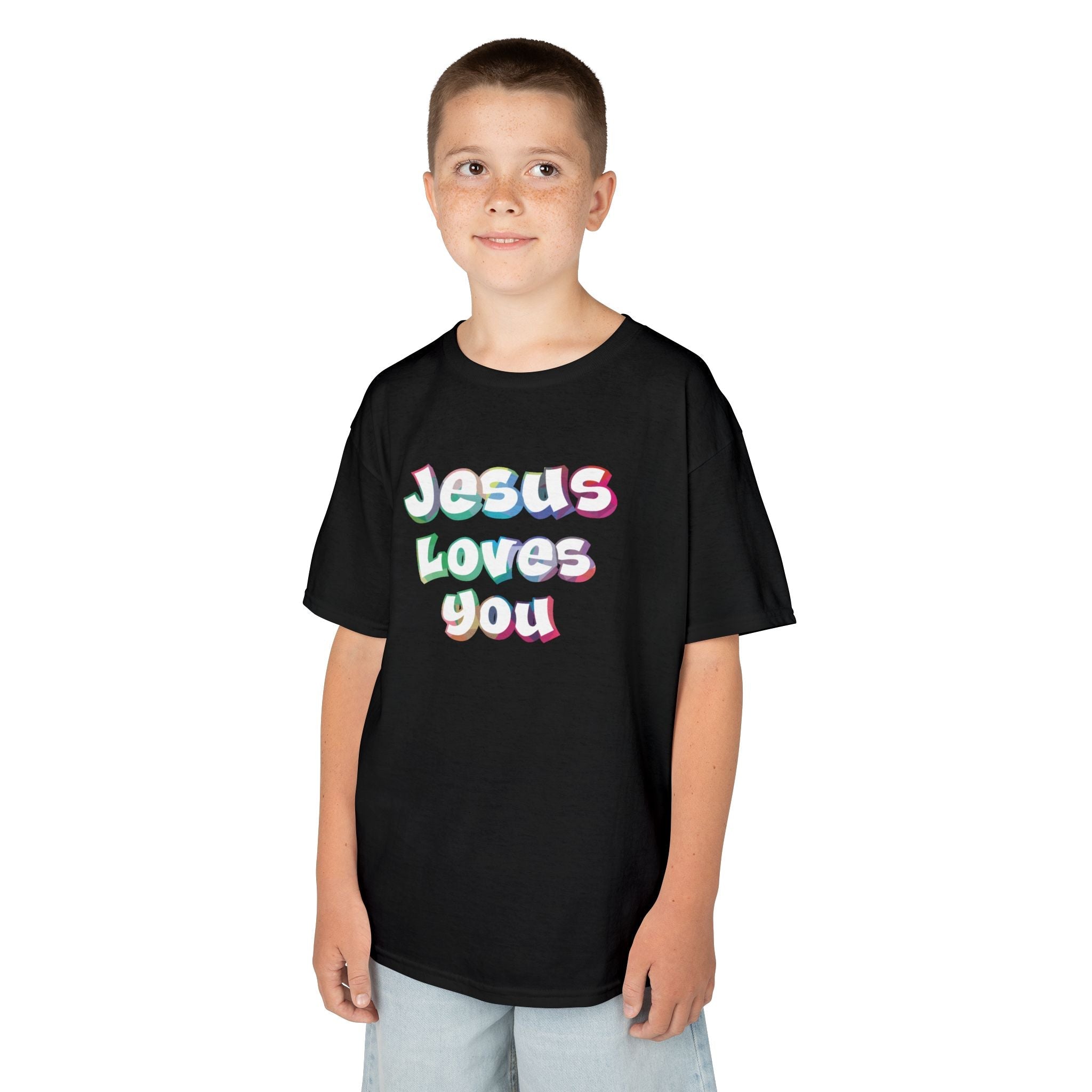 Faith Based Kids T-Shirt - Jesus Loves You Shirt | Kids clothes by atgodanddesigns