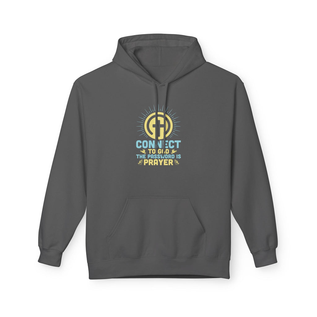 Faith Based Men's Fleece Hoodie - Connect To God The Password Prayer | Hoodie by atgodanddesigns