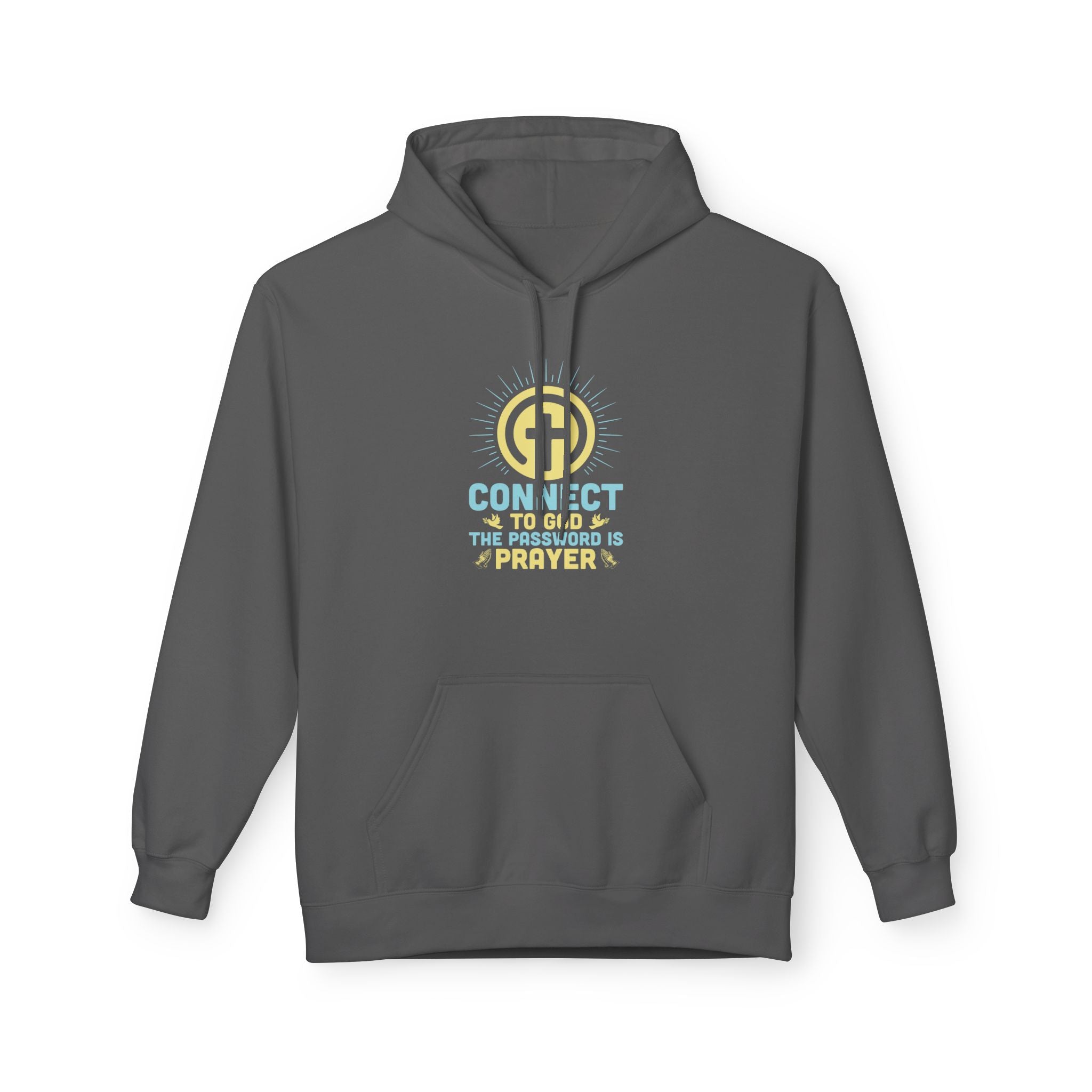 Faith Based Men's Fleece Hoodie - Connect To God The Password Prayer | Hoodie by atgodanddesigns