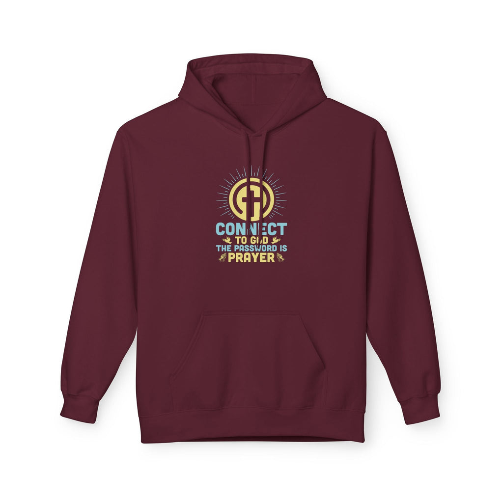 Faith Based Men's Fleece Hoodie - Connect To God The Password Prayer | Hoodie by atgodanddesigns