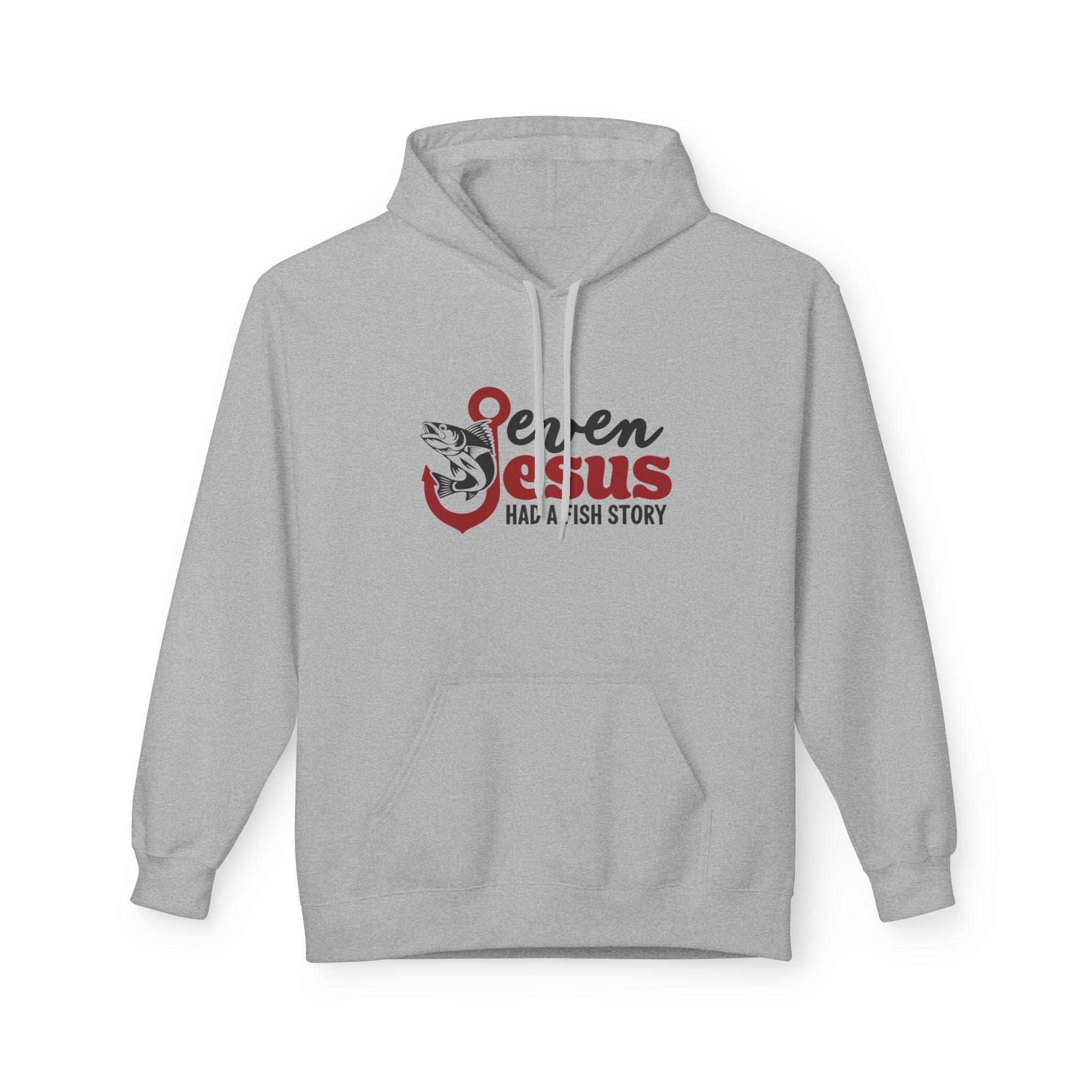 Faith Based Men's Fleece Hoodie - Even Jesus Had A Fishing Story | Hoodie by atgodanddesigns
