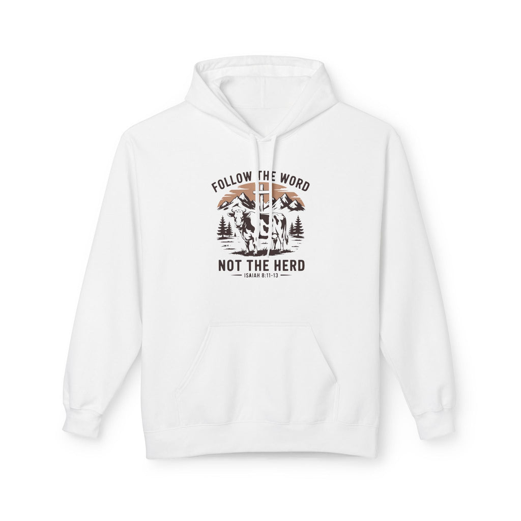 Faith Based Men's Fleece Hoodie - Follow The Word Not The Herd | Hoodie by atgodanddesigns