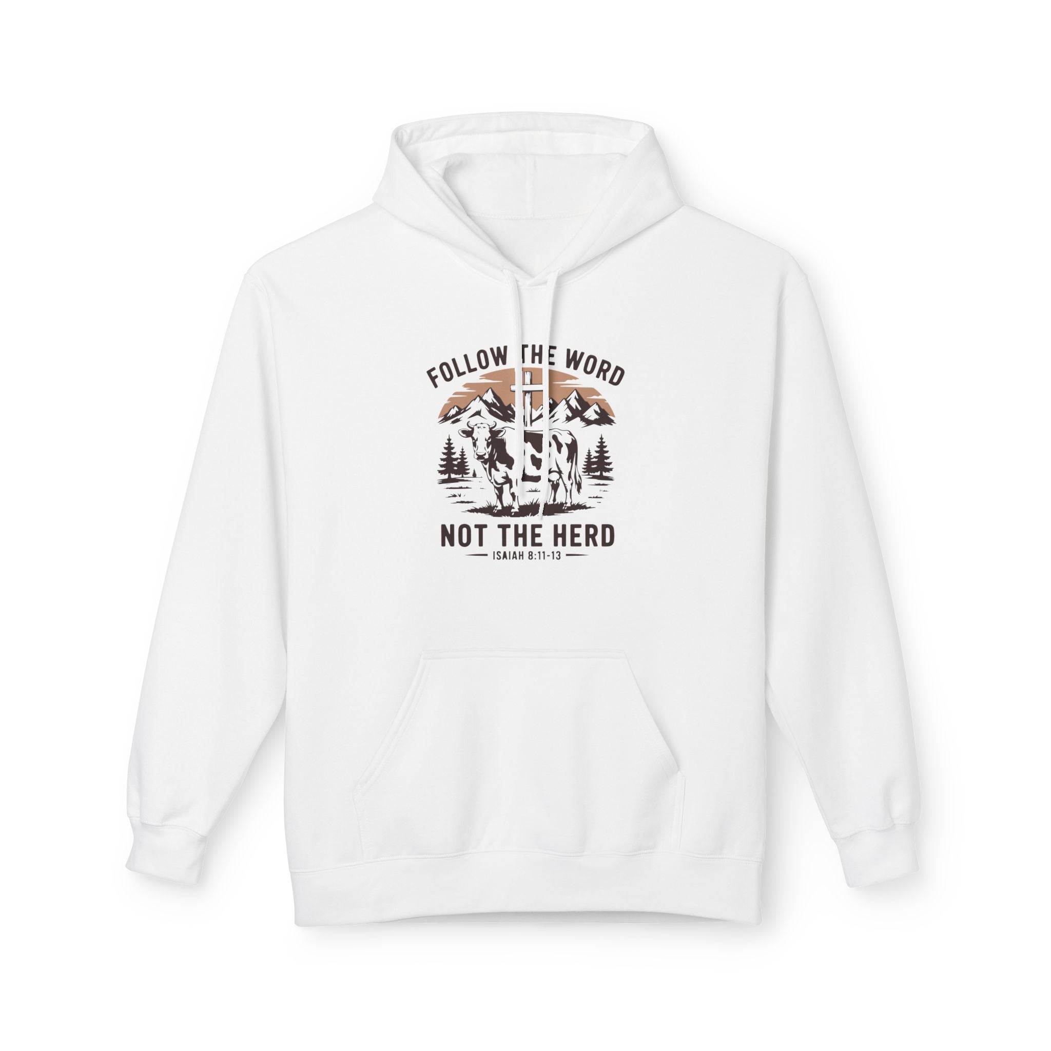 Faith Based Men's Fleece Hoodie - Follow The Word Not The Herd | Hoodie by atgodanddesigns