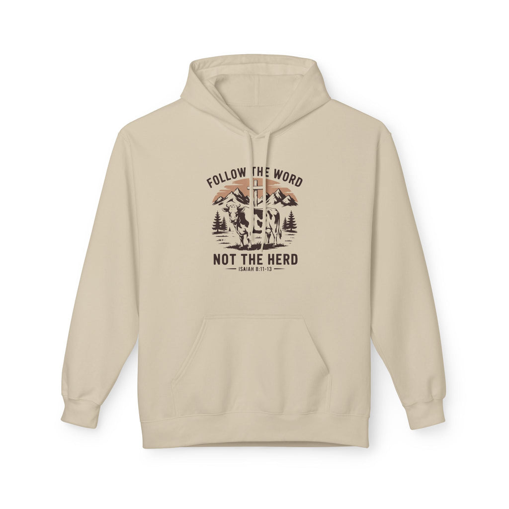 Faith Based Men's Fleece Hoodie - Follow The Word Not The Herd | Hoodie by atgodanddesigns