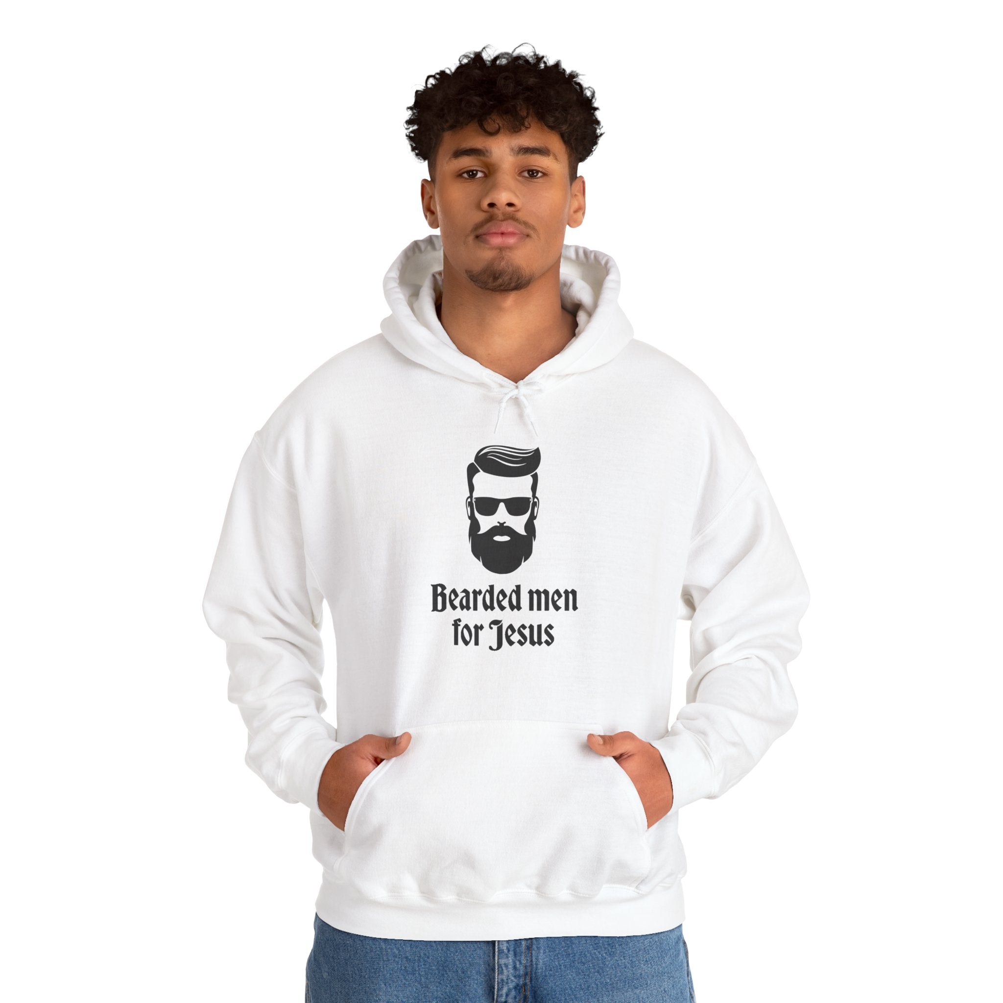 Faith Based Men's Hoodie - Bearded Men For Jesus | Hoodie by atgodanddesigns