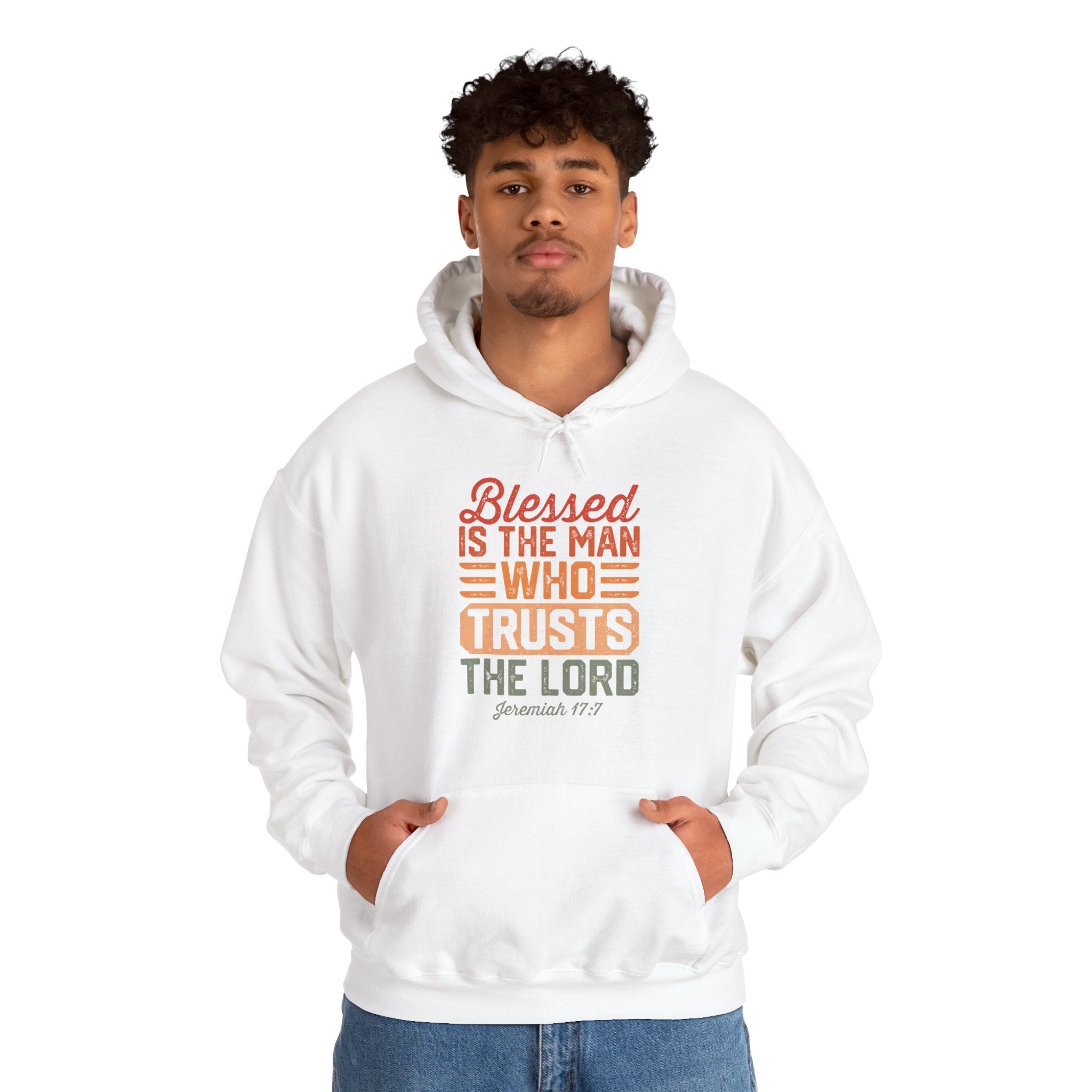 Faith Based Men's Hoodie - Blessed Is The Man | Hoodie by atgodanddesigns