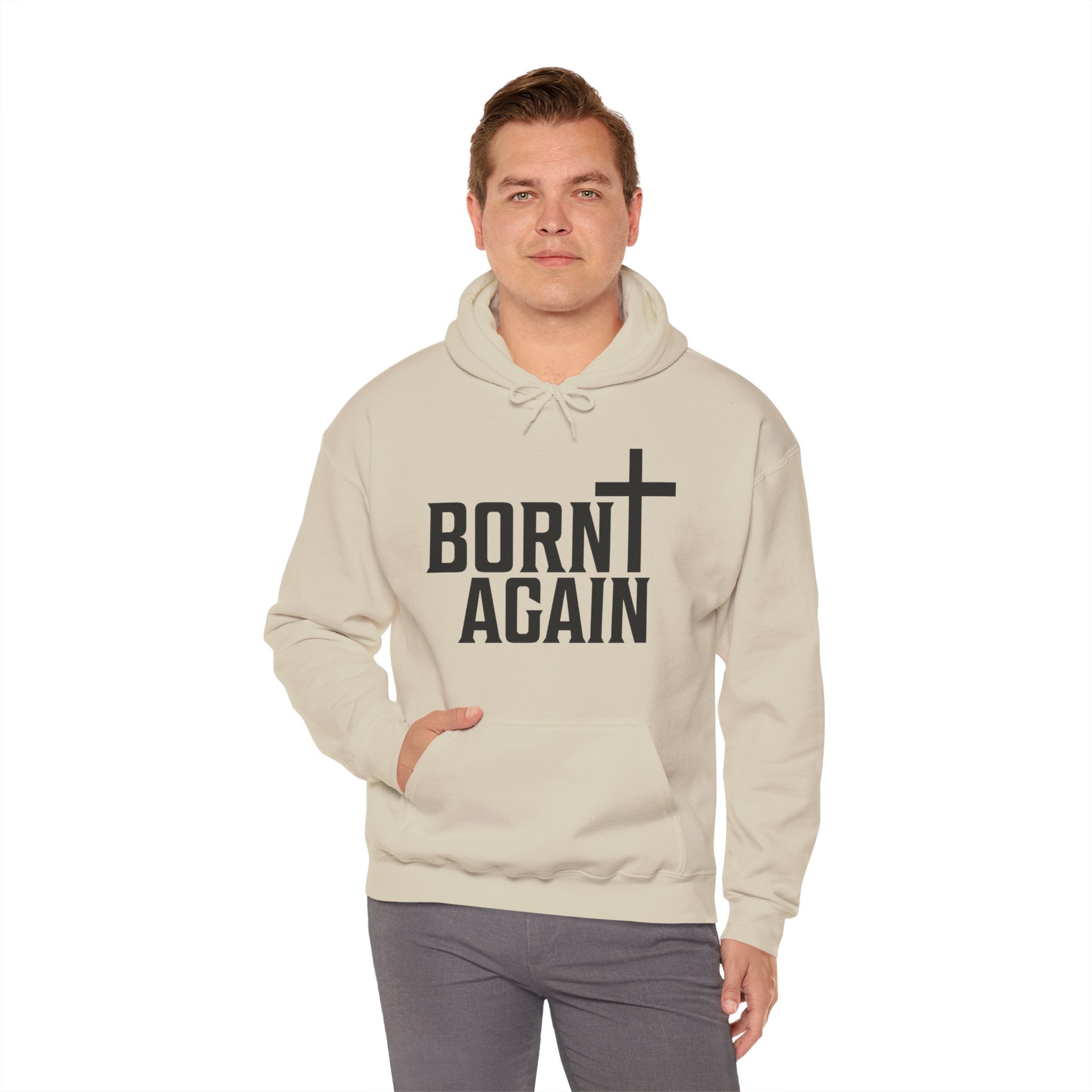 Faith Based Men's Hoodie - Born Again | Hoodie by atgodanddesigns