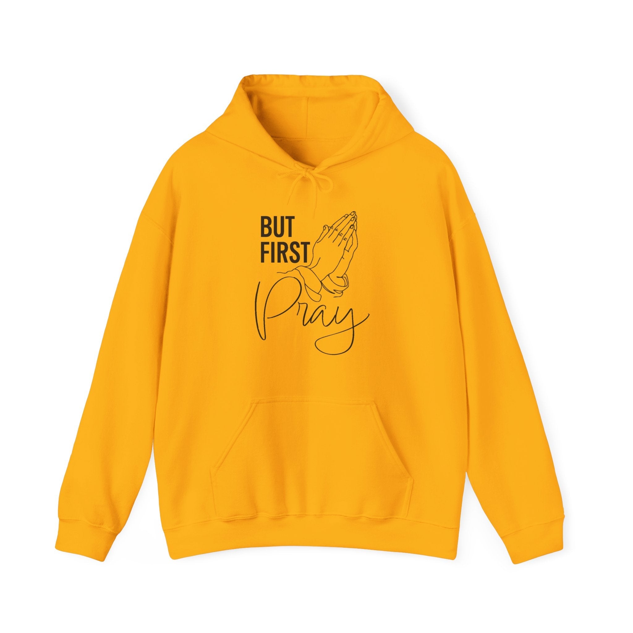 Faith Based Men's Hoodie - But First Pray | Hoodie by atgodanddesigns
